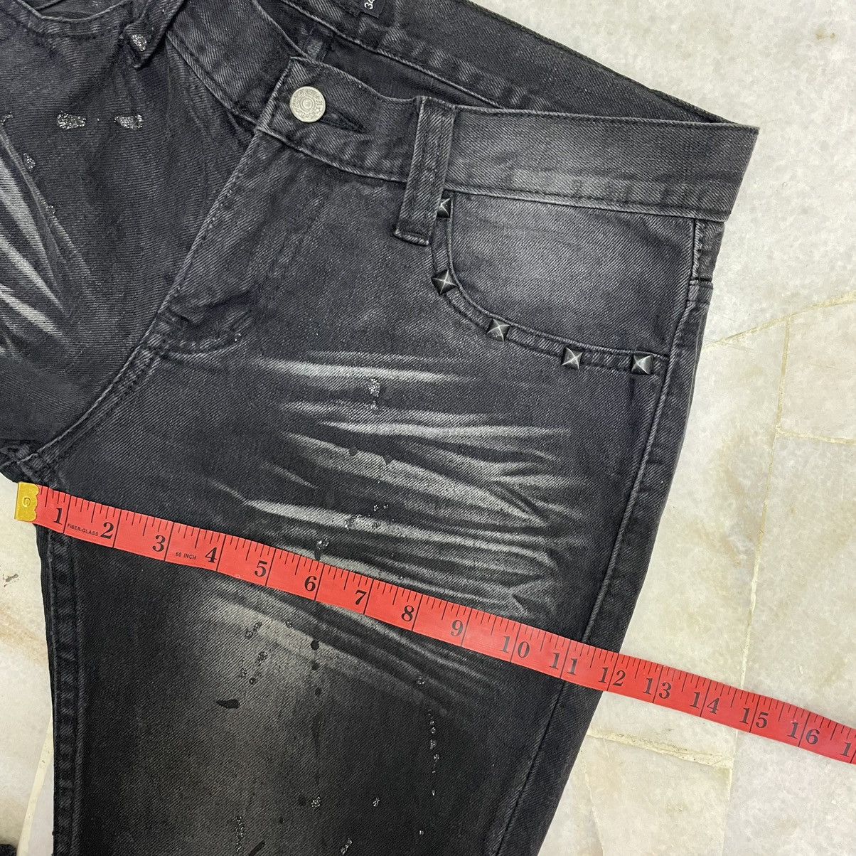 If Six Was Nine Vintage Y2K Flared Rare Faded Splatter Paint Design Size US 28 / EU 44 - 15 Thumbnail
