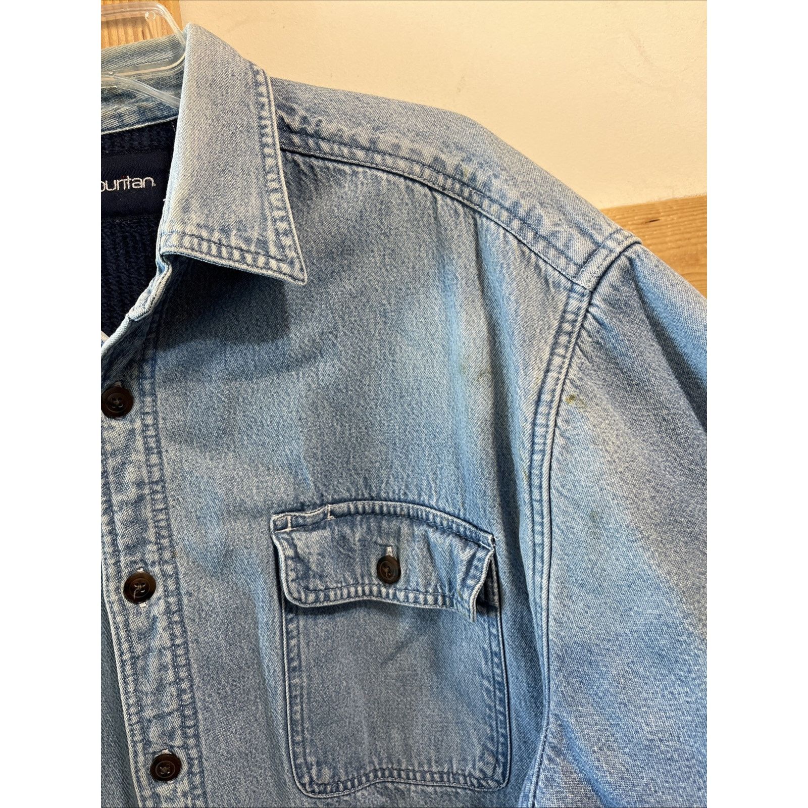 Puritan Puritan Men's L 42/44 Blue Cotton Denim Fleece Lined Shacket Size US L / EU 52-54 / 3 - 10 Thumbnail