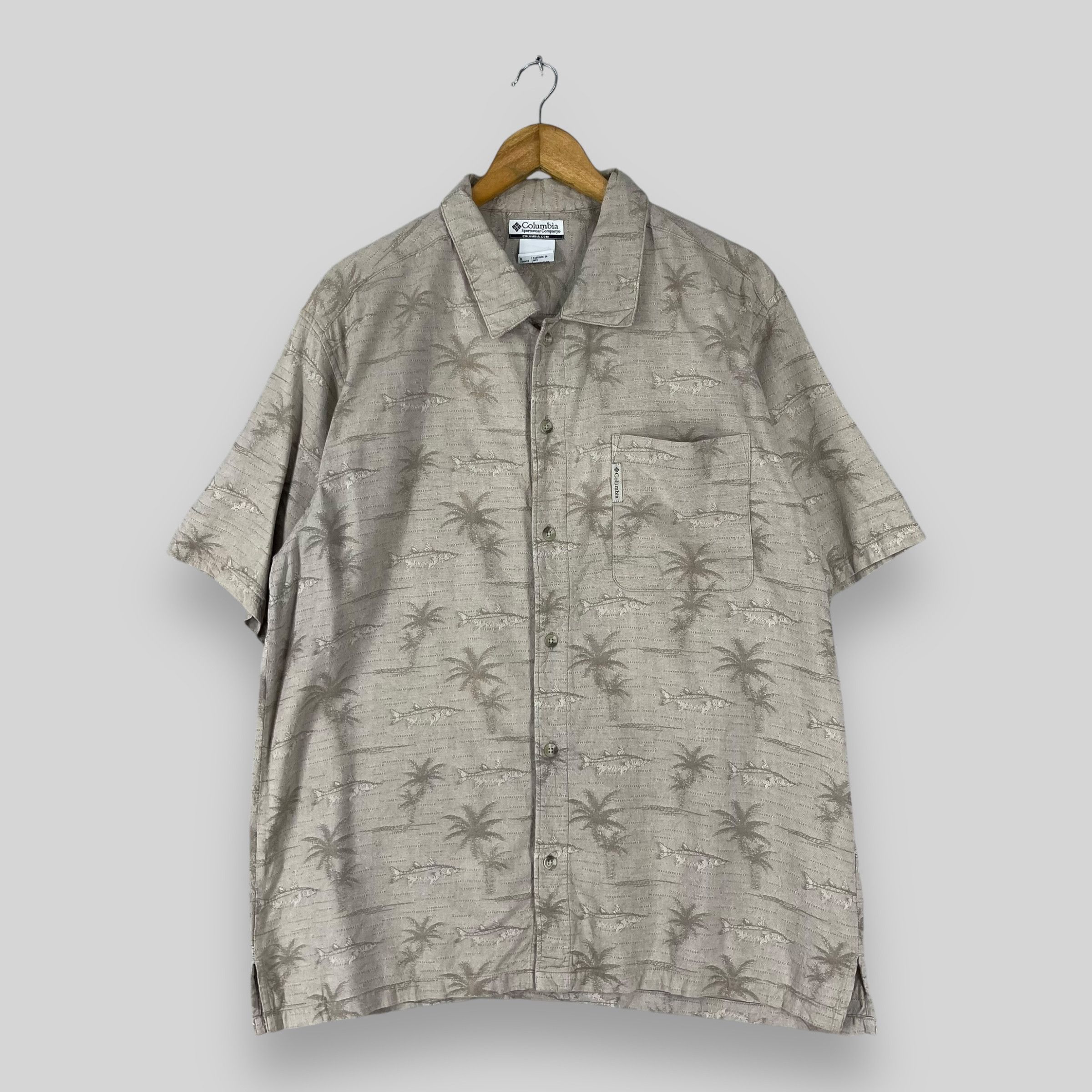 Columbia Vintage COLUMBIA Hawaiian Coconut Tree Motive Shirt Size US L / EU 52-54 / 3 - 1 Thumbnail