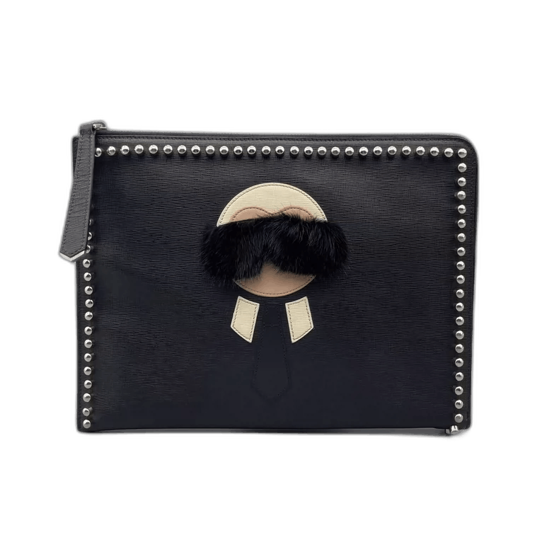 Fendi Fendi Black Handheld Bag with Studs Size ONE SIZE - 1 Thumbnail