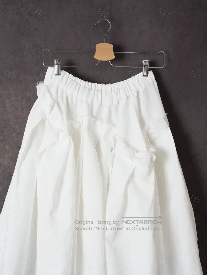 Comme des Garcons Comme Des Garcons size S White Asymmetrical Cutout Lace Hem Size 22" - 7 Thumbnail