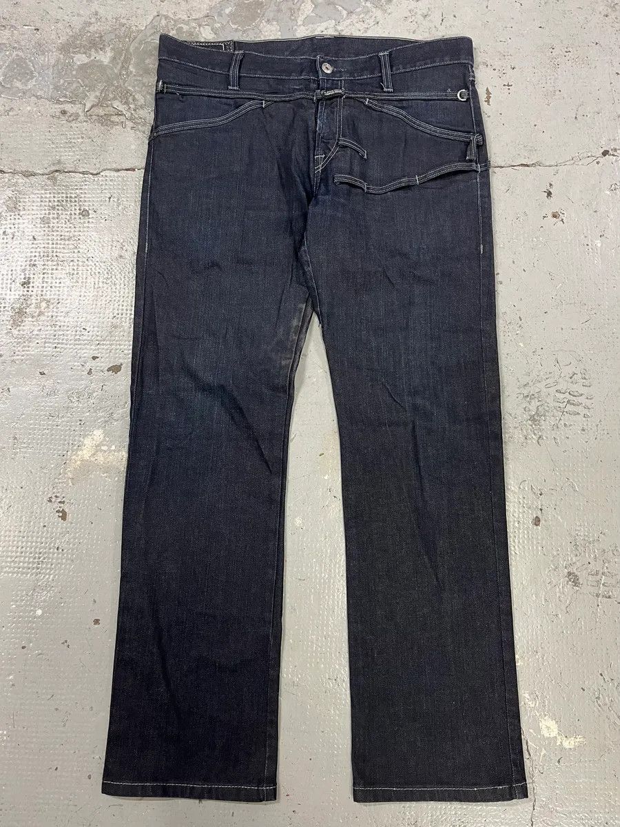 Marithe + Francois Girbaud 2000s Marithé + François Girbaud Navy Brut Denim Jeans Size US 34 / EU 50 - 1 Thumbnail