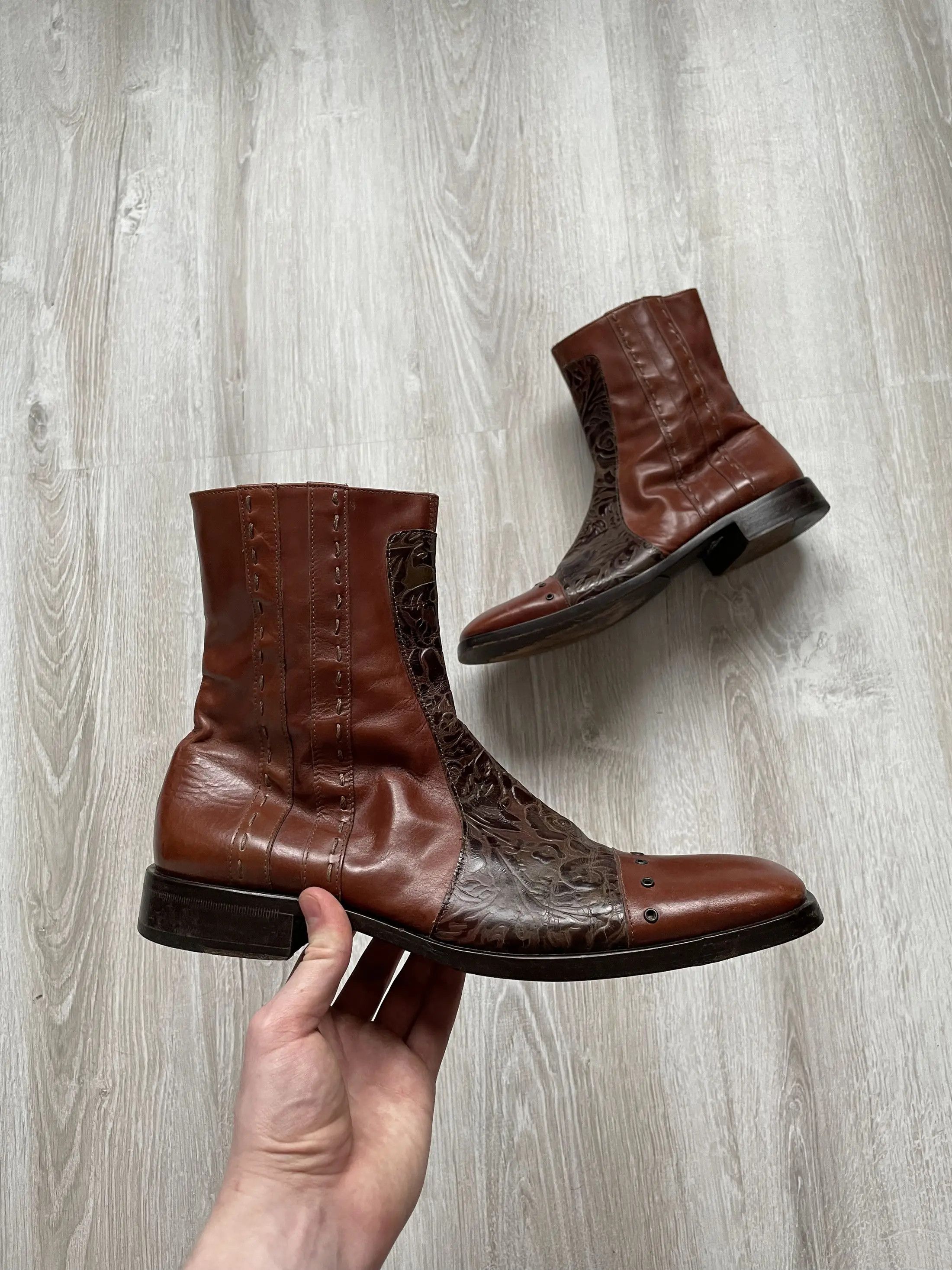 John Richmond John Richmond Texas Leather Boots Size US 11 / EU 44 - 1 Thumbnail