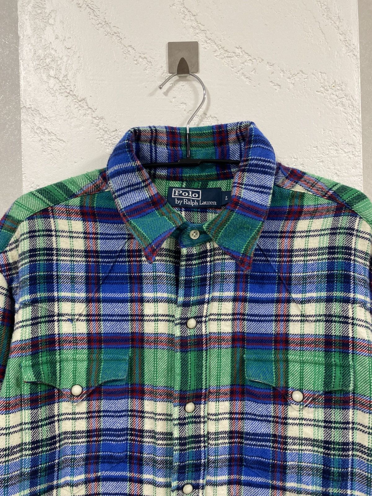 Polo Ralph Lauren Polo Ralph Lauren Western Checkered Pearl Snap Button Shirt Size US L / EU 52-54 / 3 - 2 Thumbnail