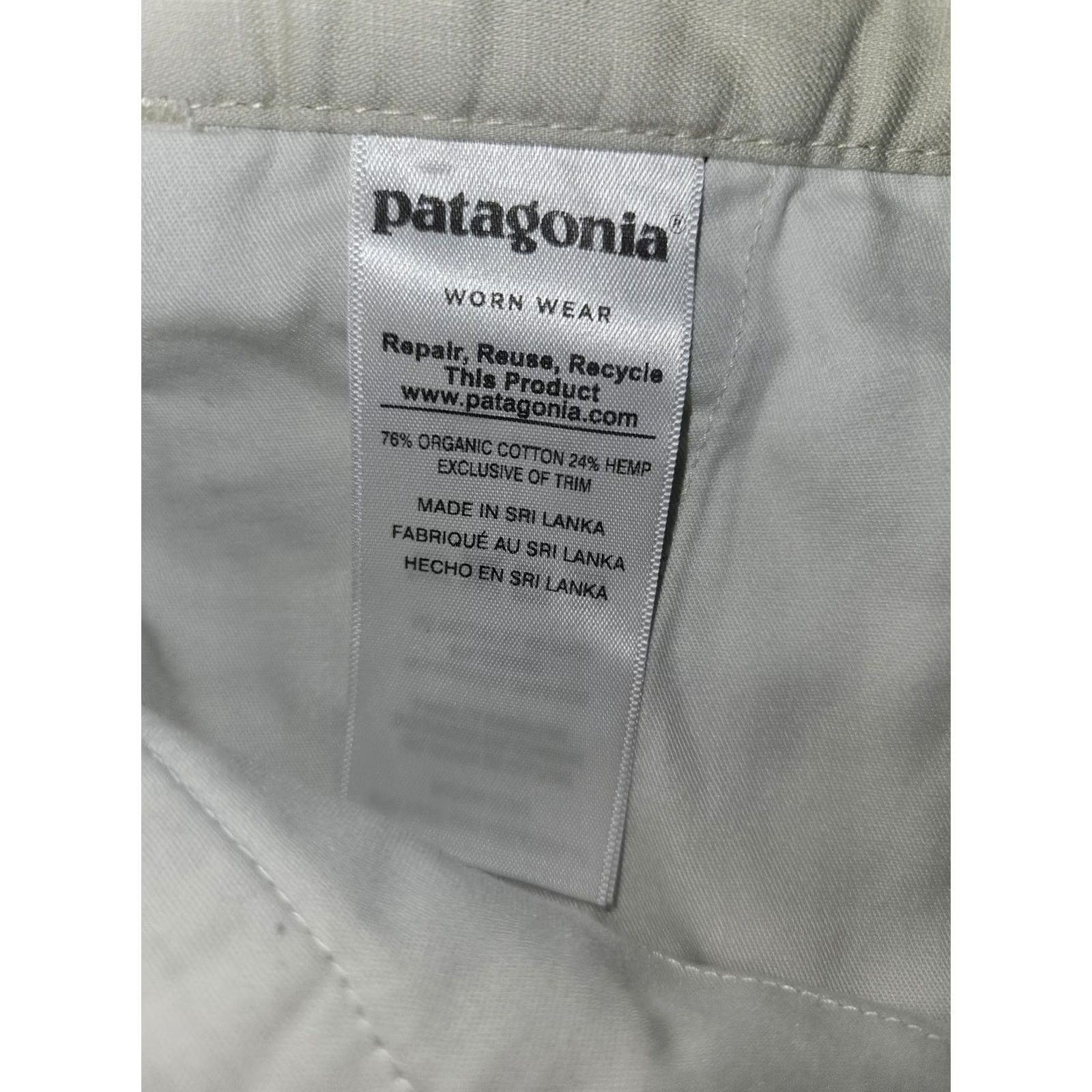Patagonia Patagonia Shorts Mens 33 Beige Organic Cotton Hemp Chino Casual Pockets Size US 33 - 8 Thumbnail