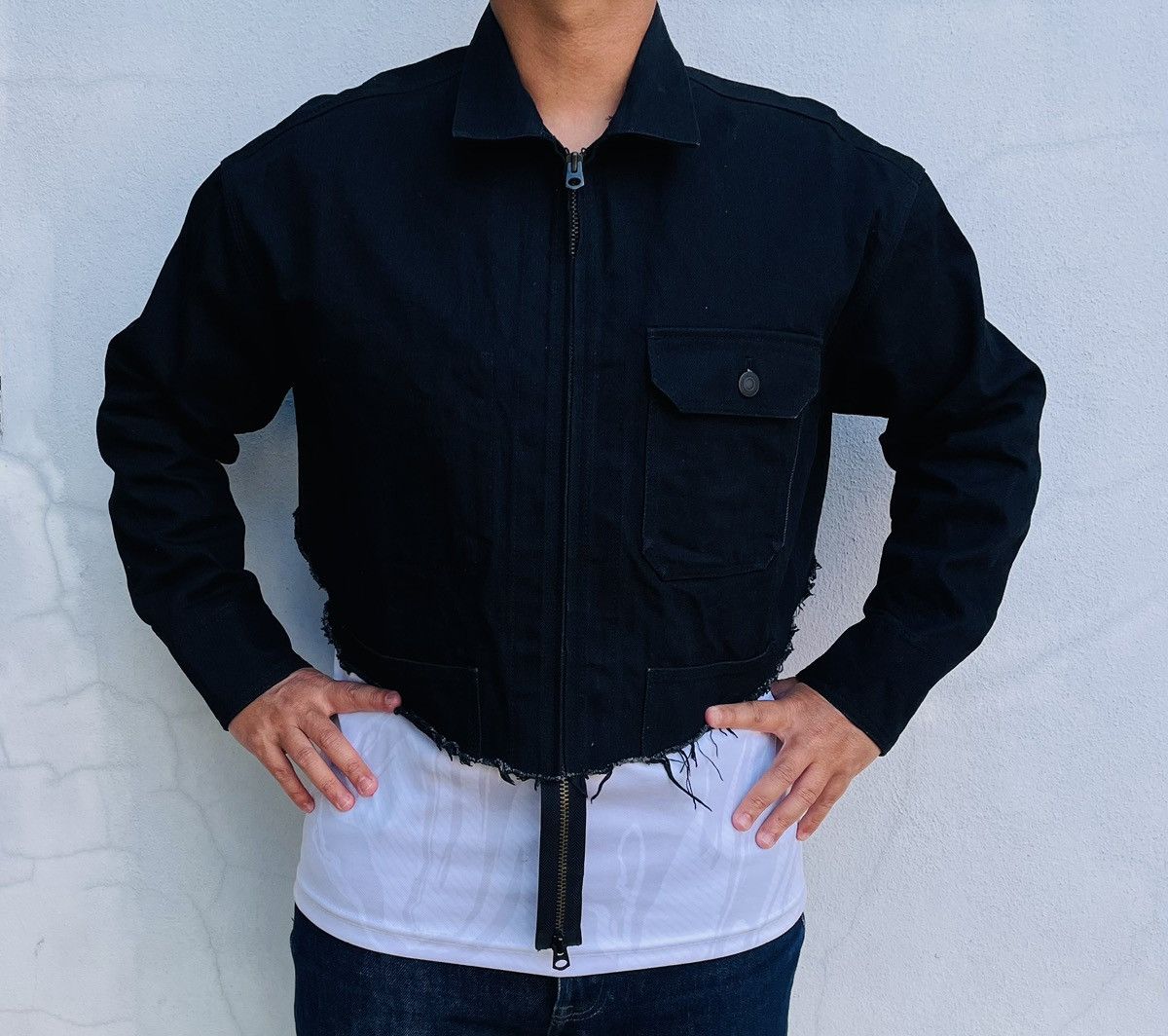 Yohji Yamamoto 🔥Yohji Yamamoto AW17 Cropped Denim Jacket🔥 Size US L / EU 52-54 / 3 - 20 Thumbnail