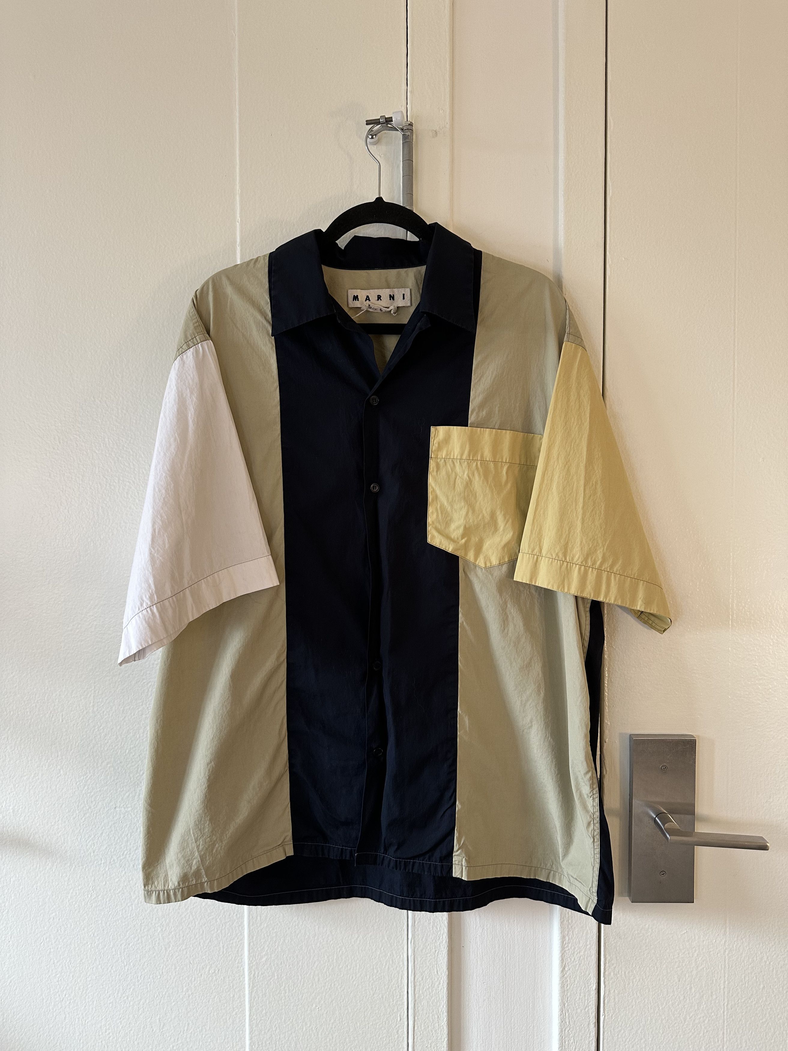 Marni Striped Short Sleeve Button Up Shirt