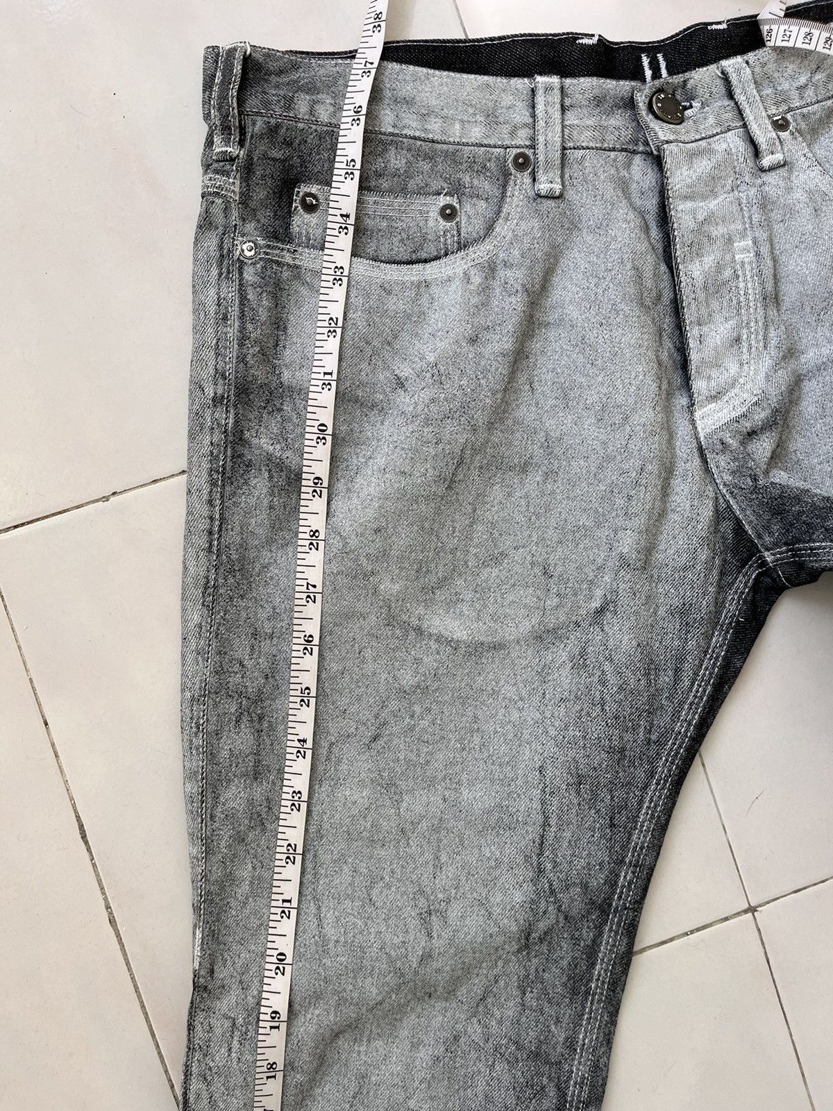 Neil Barrett 💥 Neil Barret Waxed Coated Denim Size 33" - 17 Thumbnail