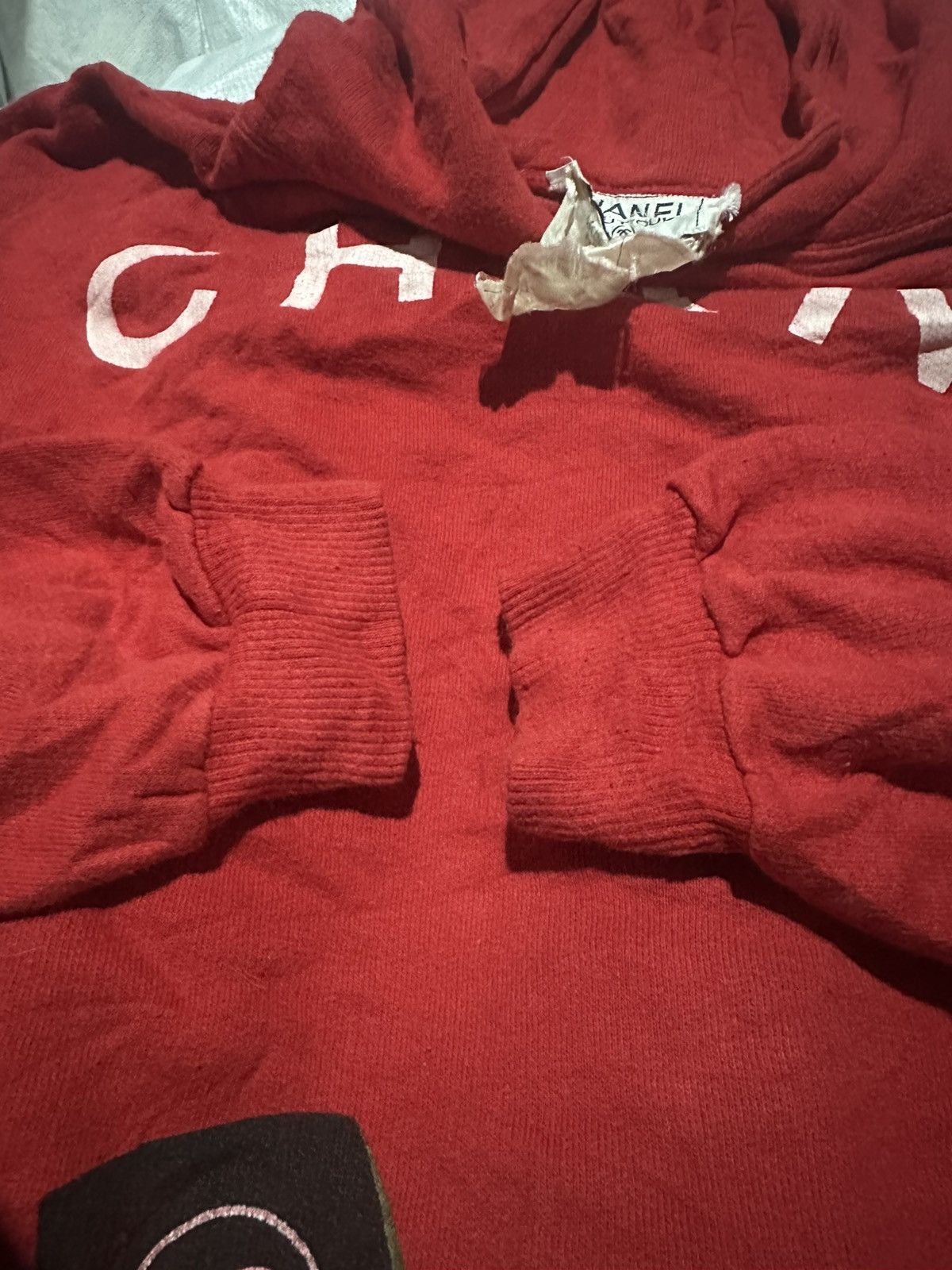 Chanel Vintage Chanel Boutique Red Hoodie Lipstick Graphic Logo CC Size L / US 10 / IT 46 - 3 Thumbnail