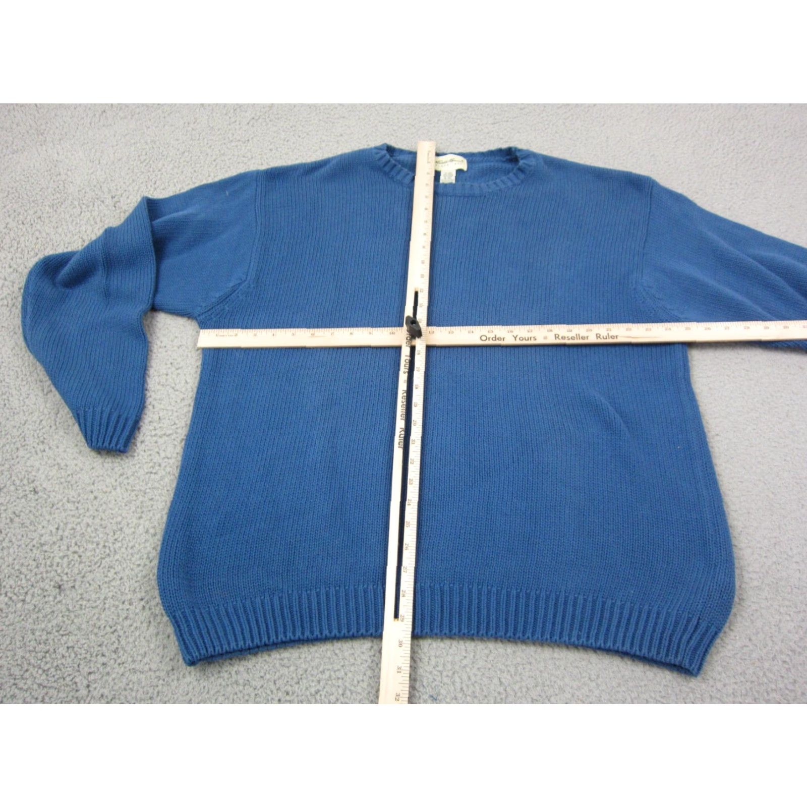 Eddie Bauer VINTAGE Eddie Bauer Sweater Mens XL Blue Cable-Knit Cotton Crew Neck Pullover 80s Rugby Size US XL / EU 56 / 4 - 4 Thumbnail