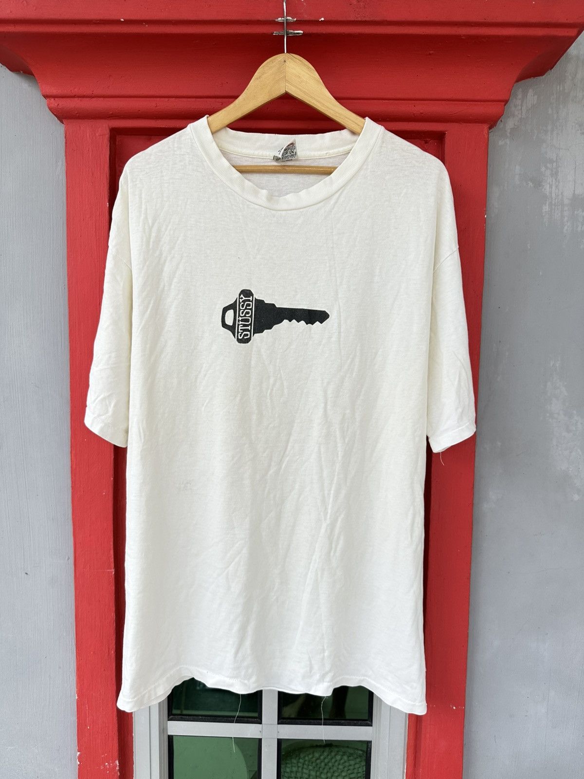 Stussy Distressed Vintage 90s Stussy Knowledge Is Key Tee Size US XL / EU 56 / 4 - 1 Thumbnail