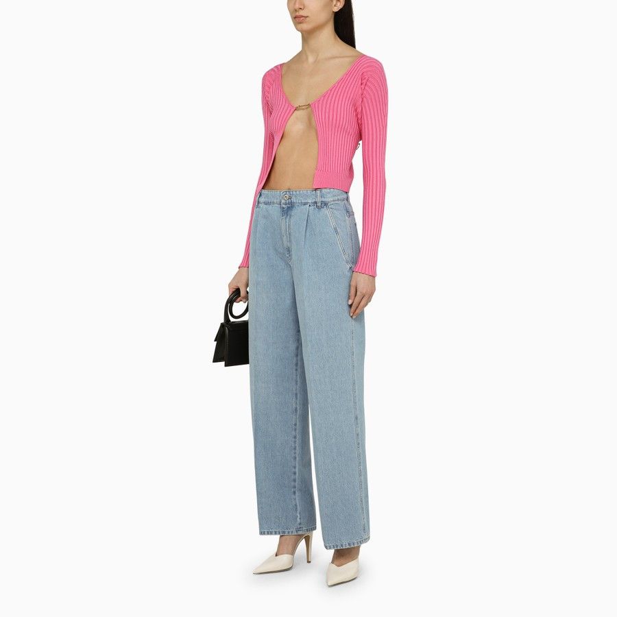 Jacquemus o1d2blof0824 La Maille Pralu Cardigan in Pink Size S / US 4 / IT 40 - 2 Thumbnail
