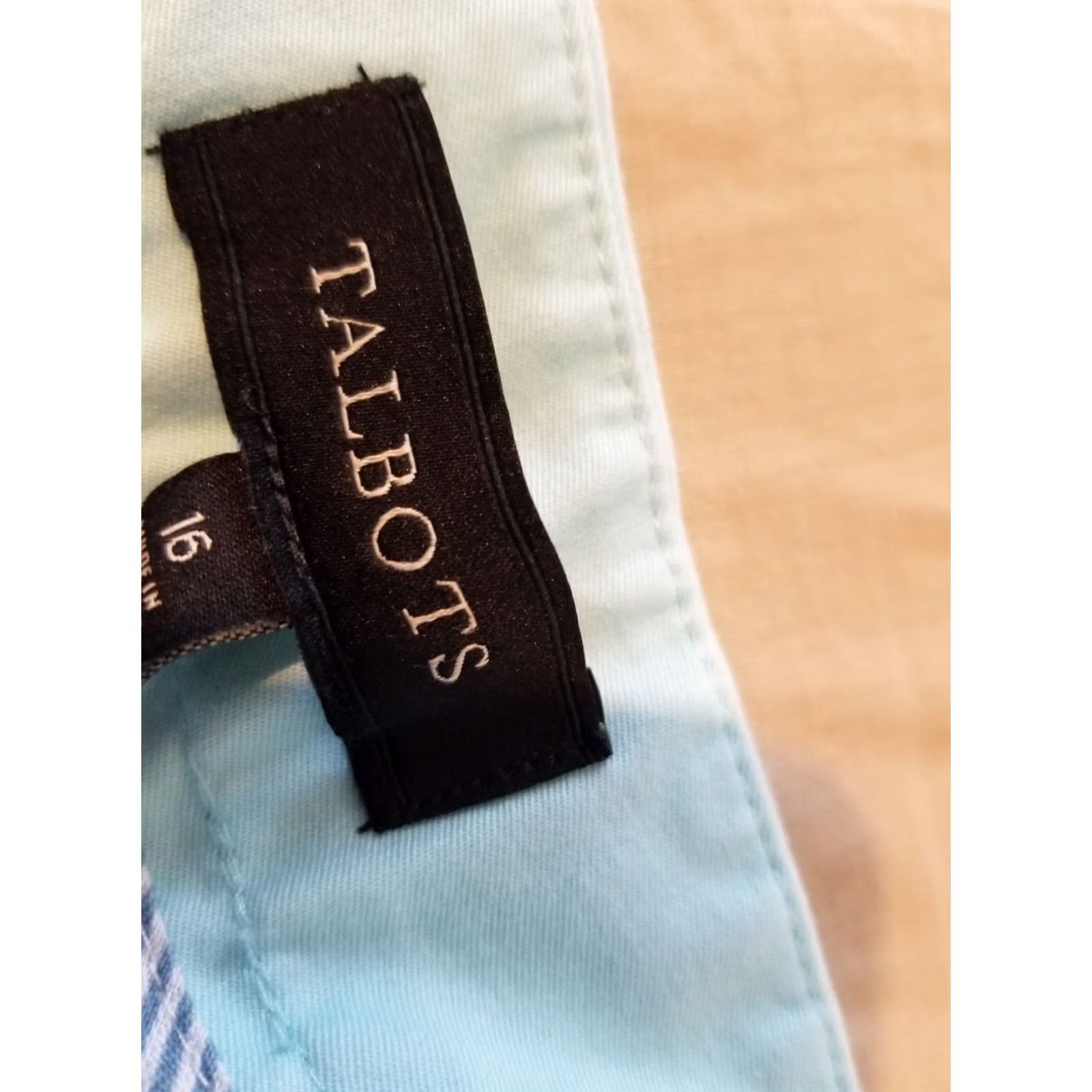 Talbots Womens Talbots Khaki Dress Pants 16 Blue Cotton Slack Trouser Stretch Size 38" / US 16 / IT 52 - 5 Thumbnail