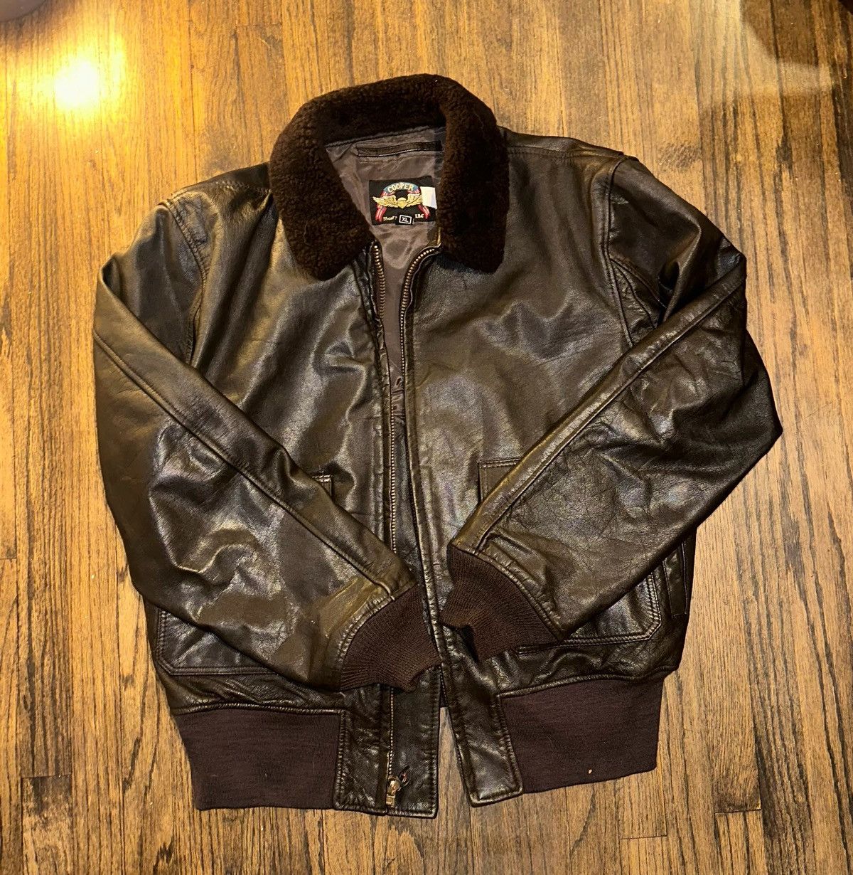 image of Avant Garde x Cooper Vintage Neil Cooper 100% Genuine Leather Jacket in Brown Leather (Size XL)