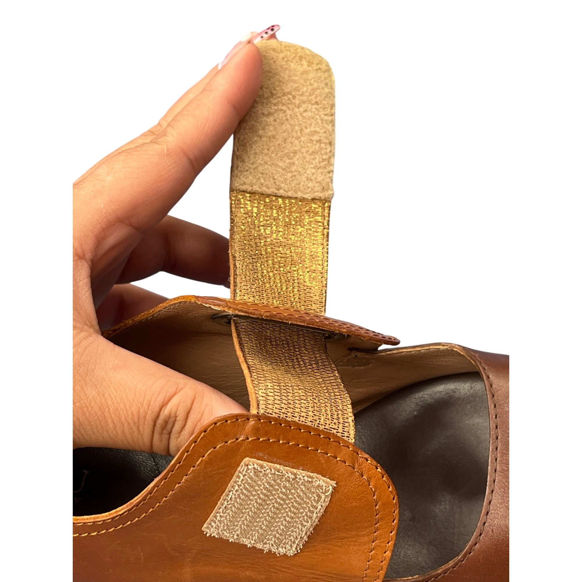 Other Anyi Lu Womens Brown Leather Slingback Heals Sz 38 SKU 8947 Size US 8 / IT 38 - 12 Thumbnail