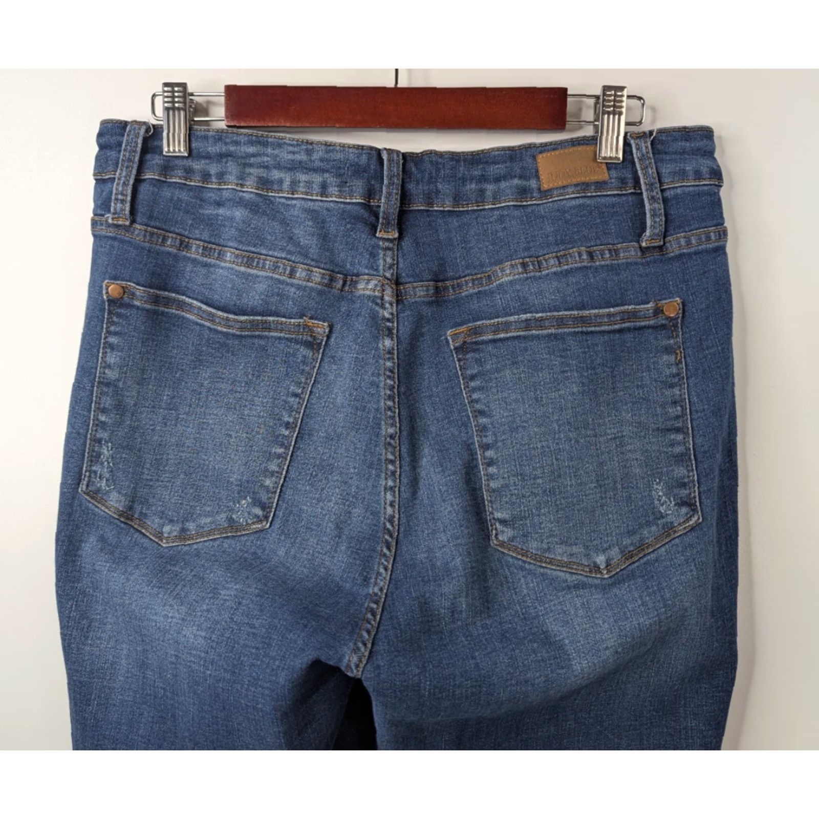 Denime Judy Blue Denim Skinny Jeans Button Fly Thermal Patches Womens 16W JB88307 MD-S Size 38" / US 16 / IT 52 - 6 Thumbnail