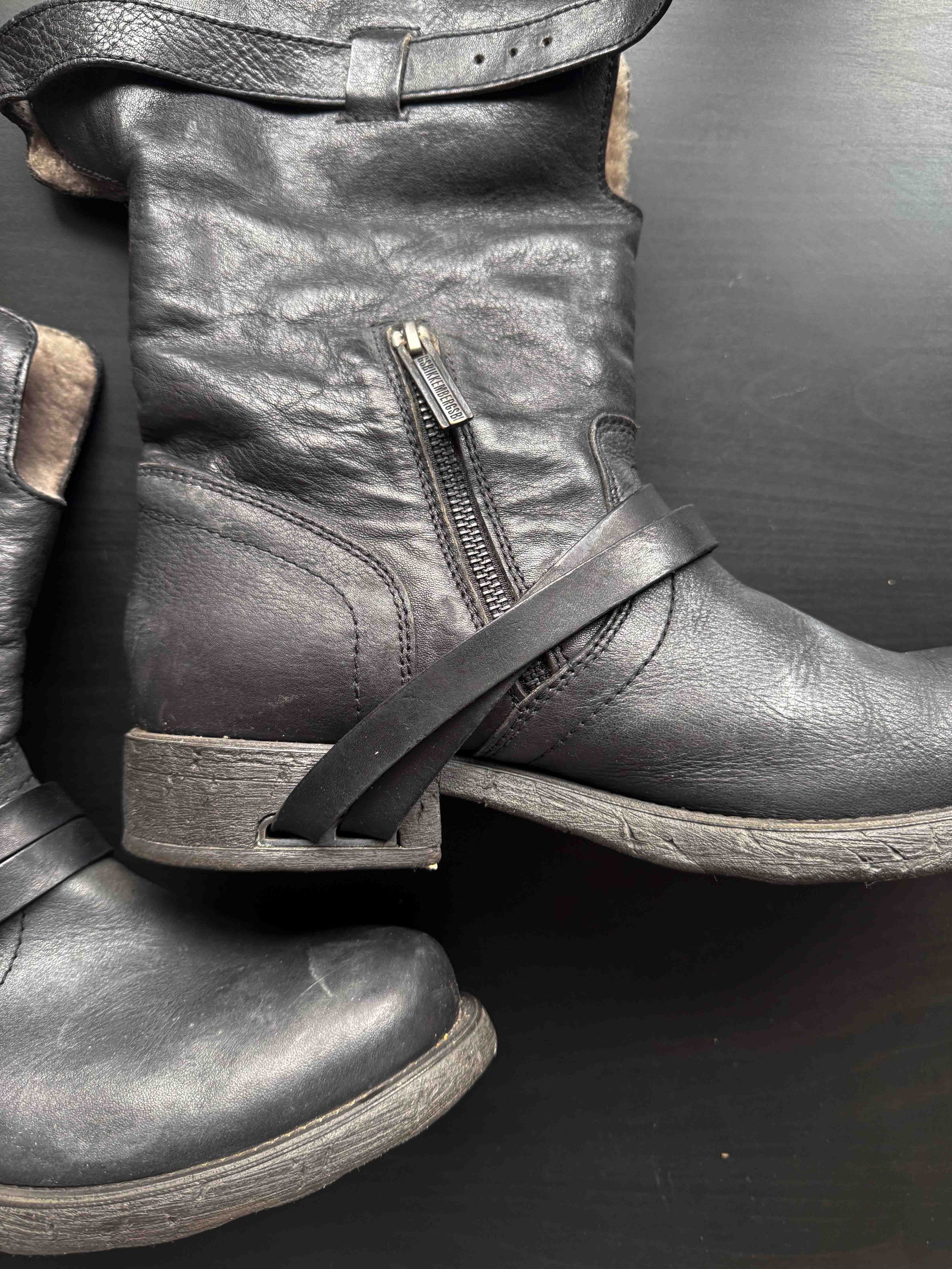 Dirk Bikkembergs Dirk Bikkembergs Leather Fur Belted Biker Boots Archive Size US 8 / EU 41 - 7 Thumbnail