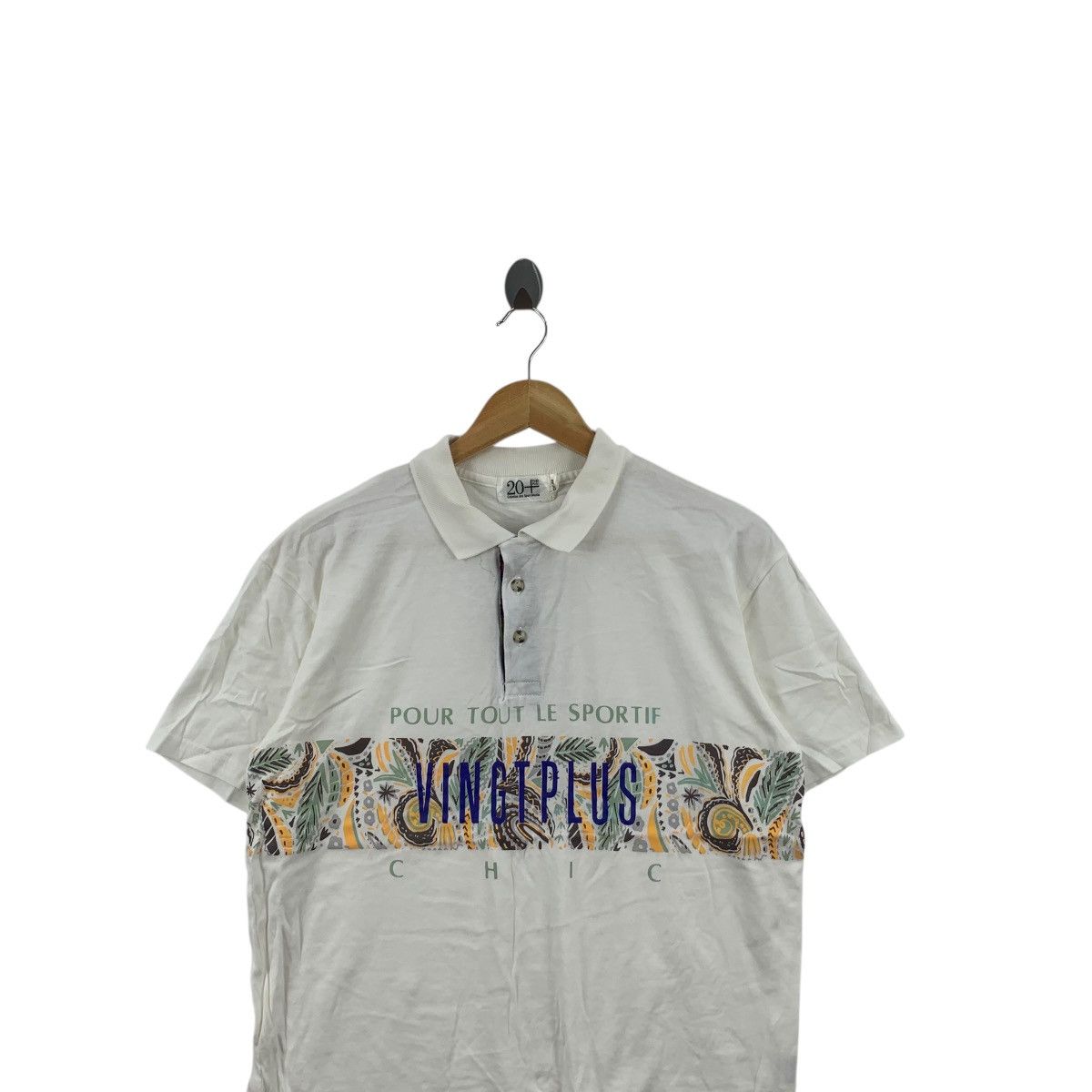 Vintage Vintage VINGT PLUS CREATION Paris Paisley Polo Tee Shirt Size M / US 6-8 / IT 42-44 - 2 Thumbnail
