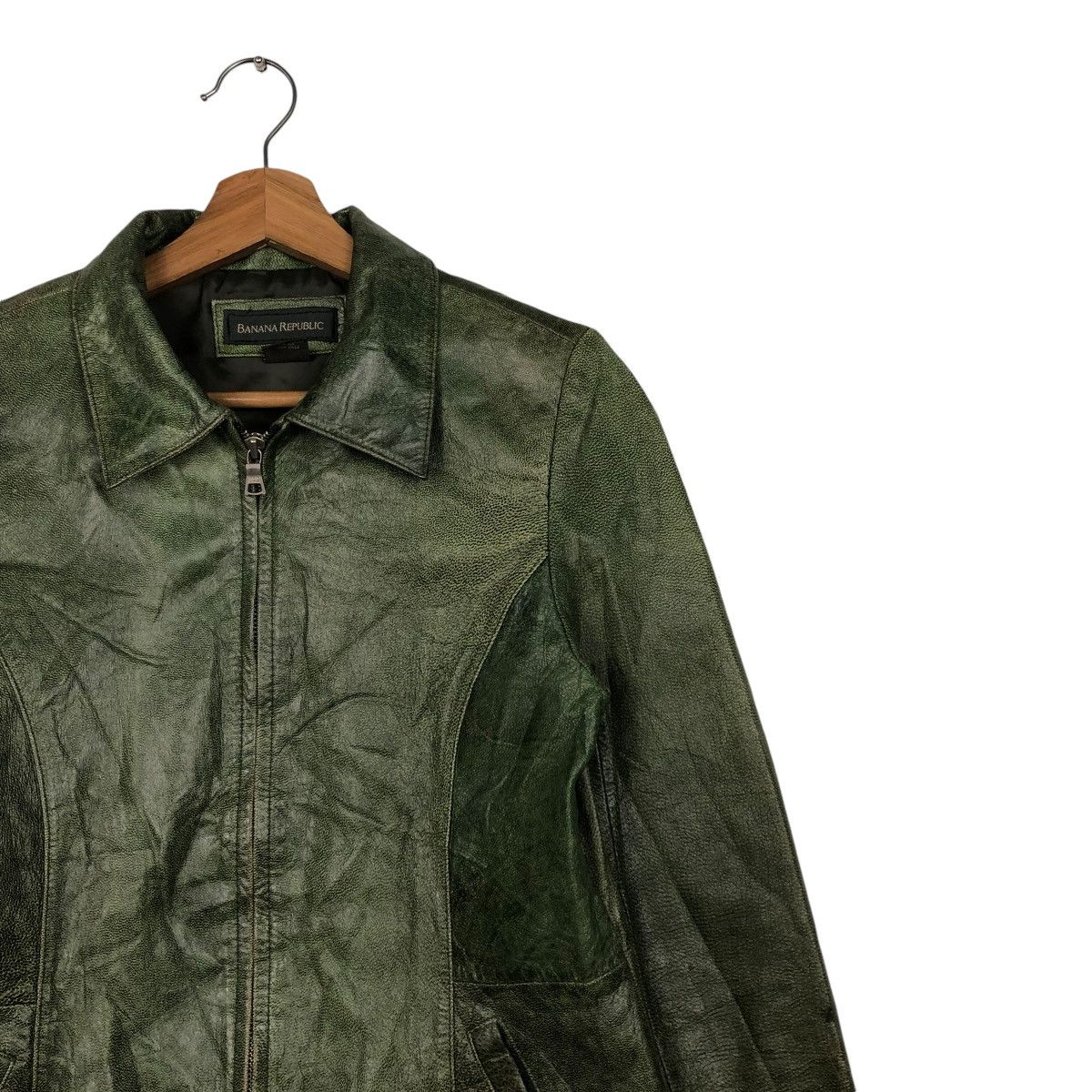 Japanese Brand 🔥VINTAGE BIKER CROPPED LEATHER JACKET BANANA REPUBLIC Size US M / EU 48-50 / 2 - 8 Thumbnail
