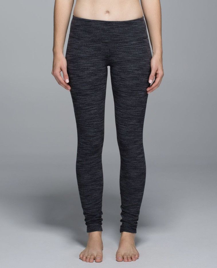 Lululemon Wunder Under Pant Diamond Jacquard Space Dye Black Deep Coal Size 27" / US 4 / IT 40 - 1 Thumbnail