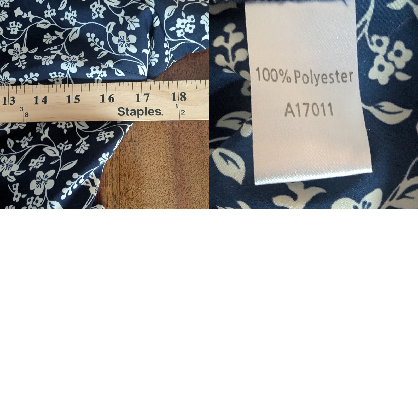 Vintage VINTAGE 90s Navy Blue White Floral Short Sleeve Midi Shirt Dress Size 14 Lightweight Womens Size XL / US 12-14 / IT 48-50 - 8 Thumbnail