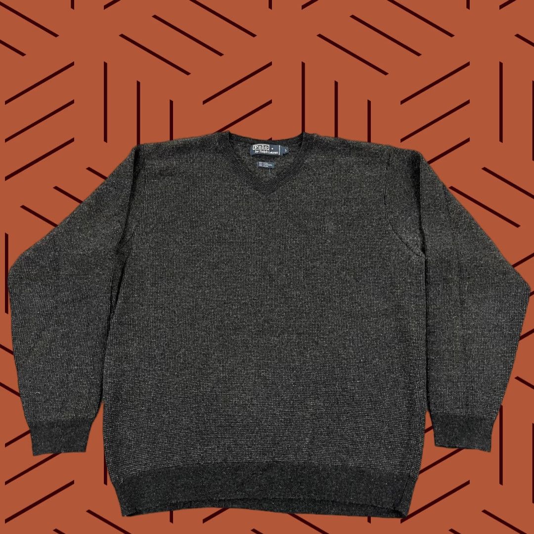 Polo Ralph Lauren Polo Ralph Lauren Sweater Mens L Gray Lambswool Blend V-Neck Pullover Light Size US L / EU 52-54 / 3 - 1 Thumbnail
