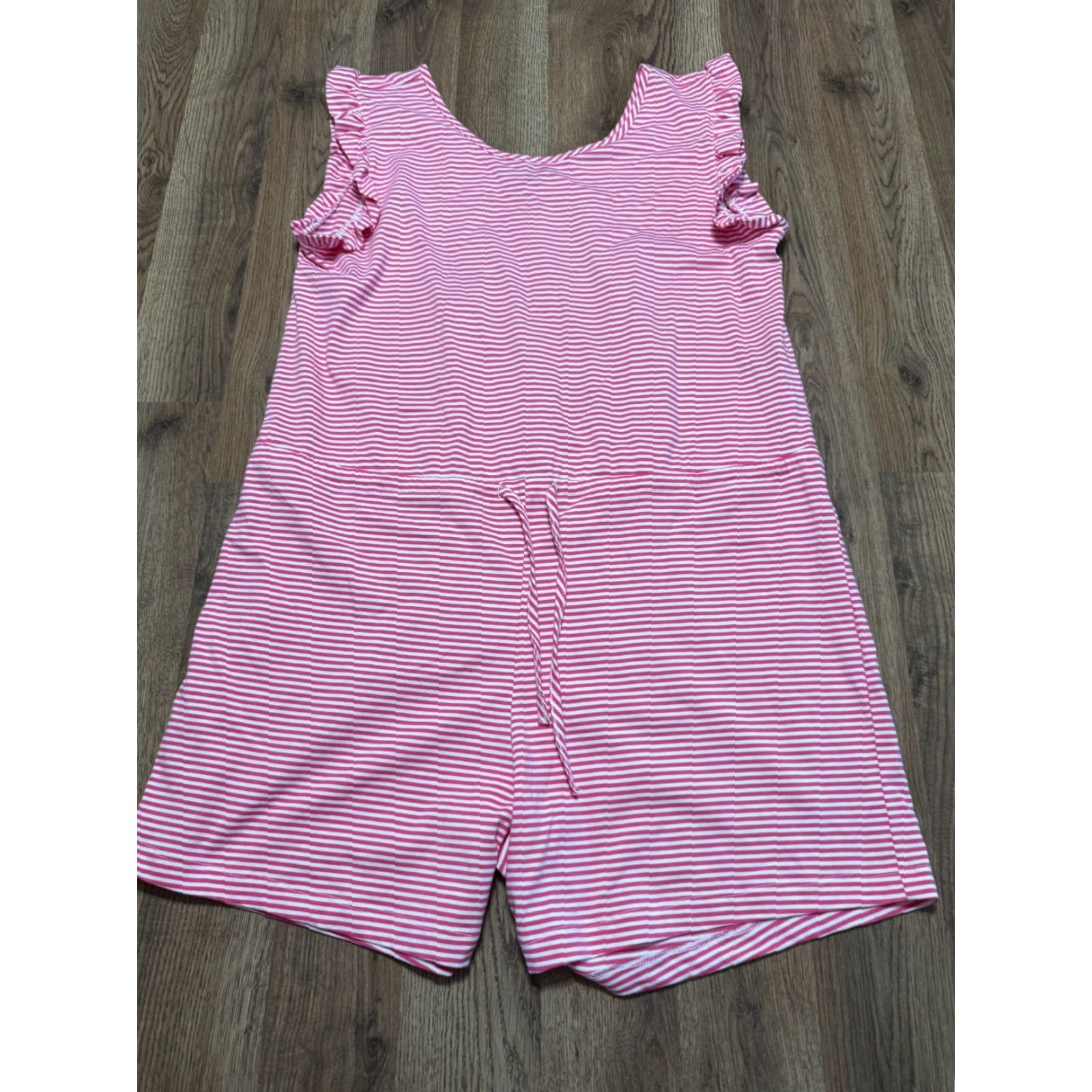 Paige Paige Charlie Romper Women’s Large Pink White Striped Sleeveless Casual One-Piece Size 36" / US 14 / IT 50 - 2 Thumbnail