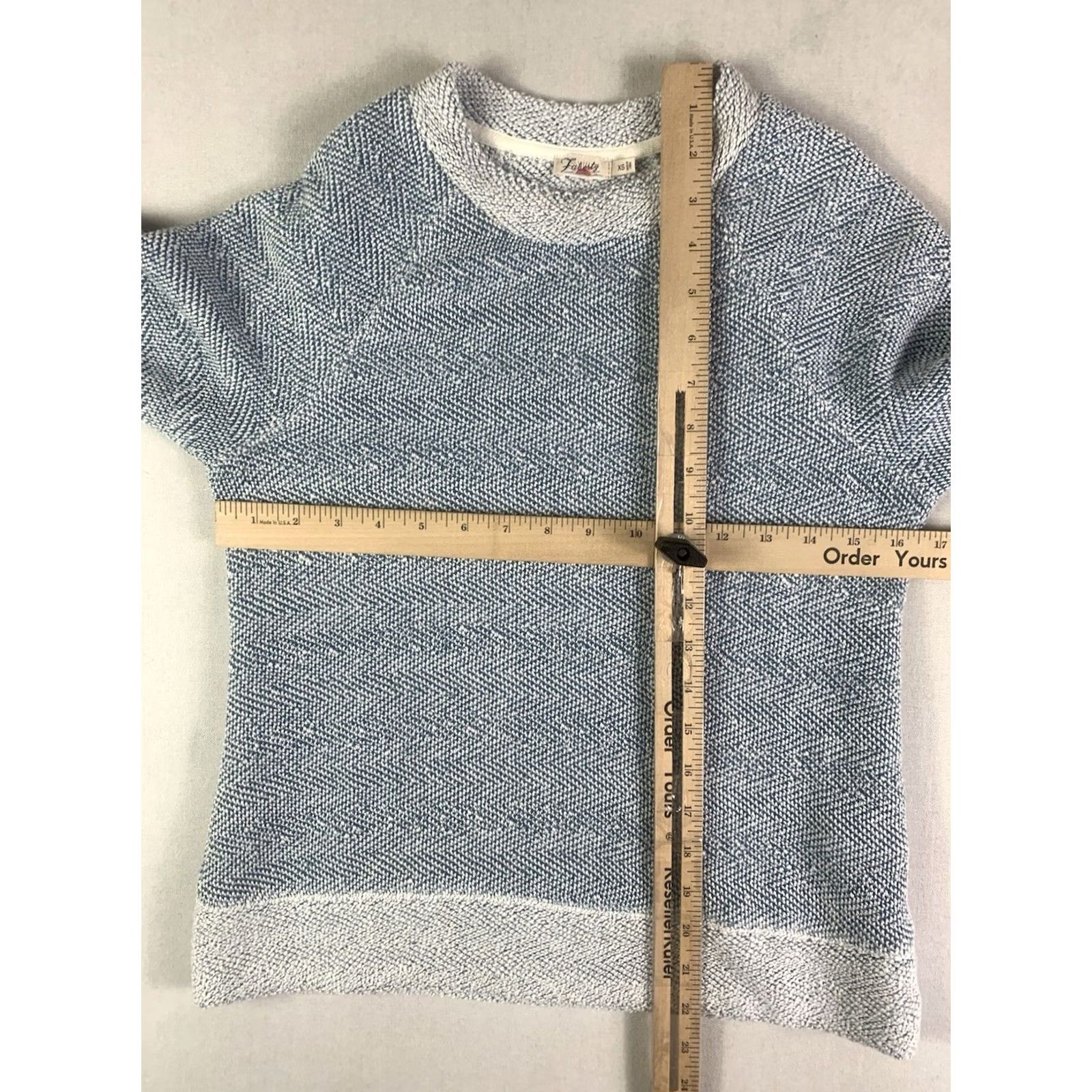 Faherty FAHERTY Knit Sweater Womens XS Blue White Pullover Crewneck Long sleeve Size XS / US 0-2 / IT 36-38 - 3 Thumbnail