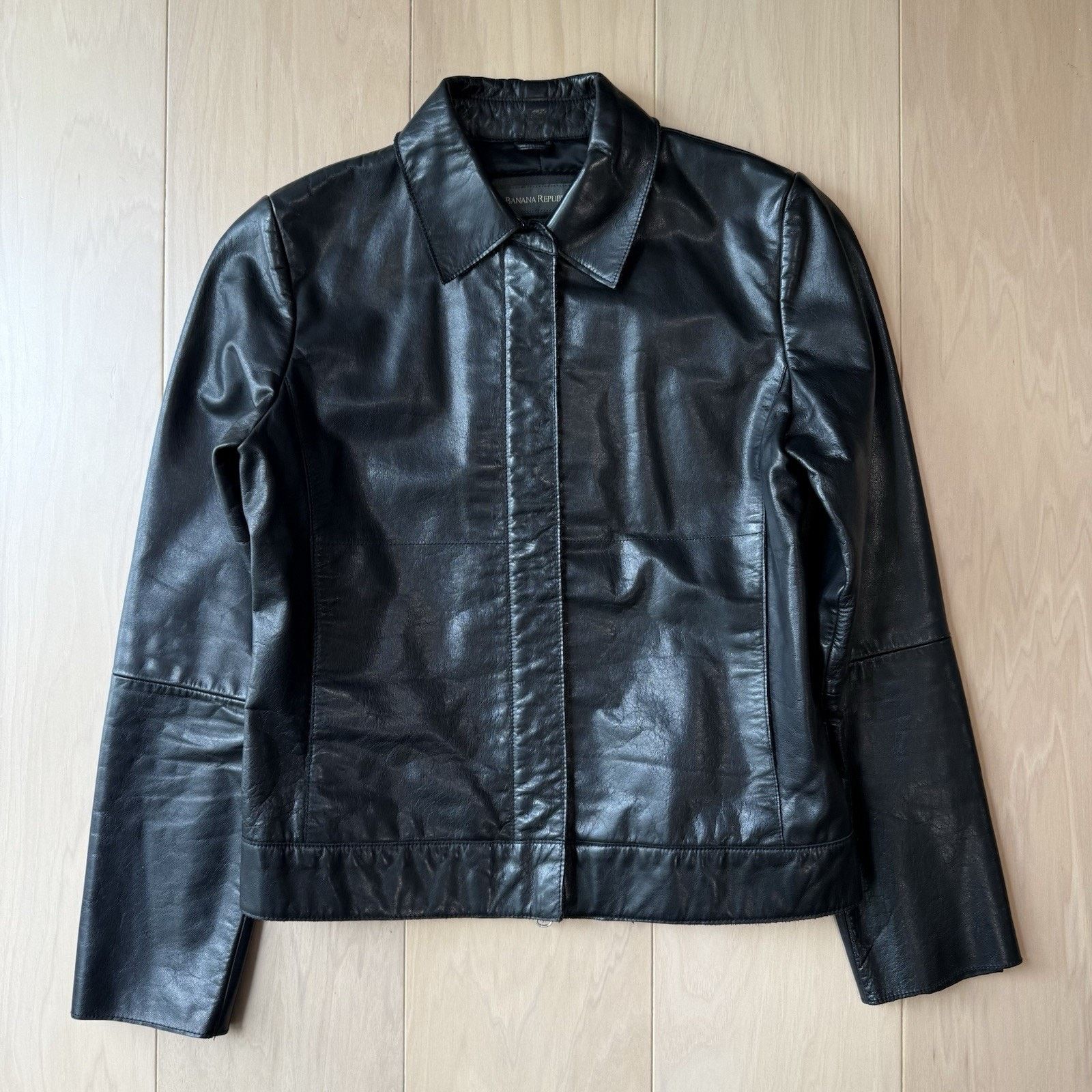 Banana Republic Banana Republic Leather Jacket Women's XS Black Full Zip Size XS / US 0-2 / IT 36-38 - 2 Thumbnail