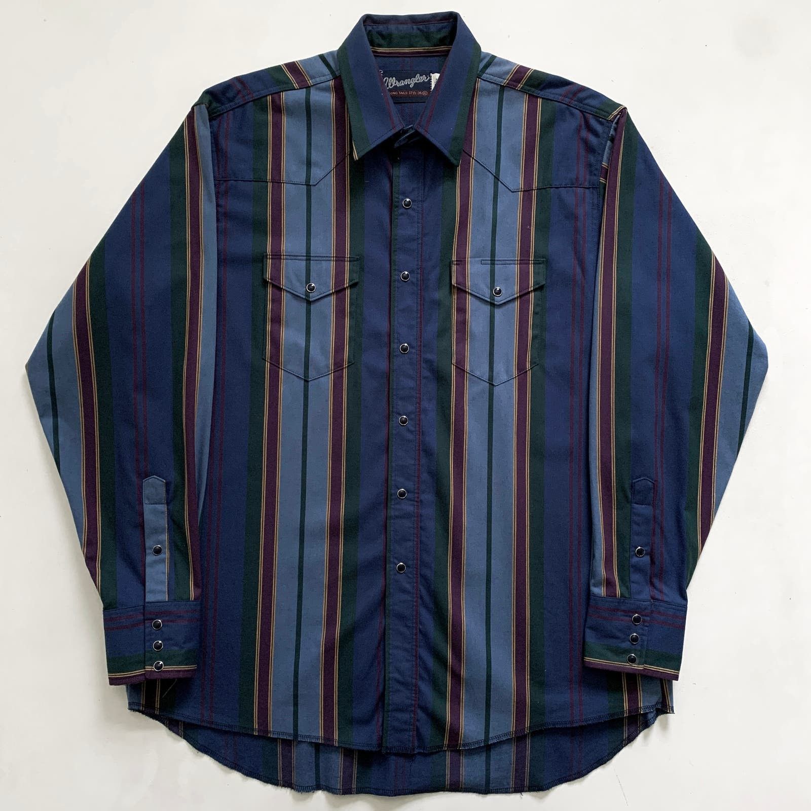 image of Vintage 90's Wrangler Brushpopper Pearl Snap Western Shirt, Men's (Size 2XL)