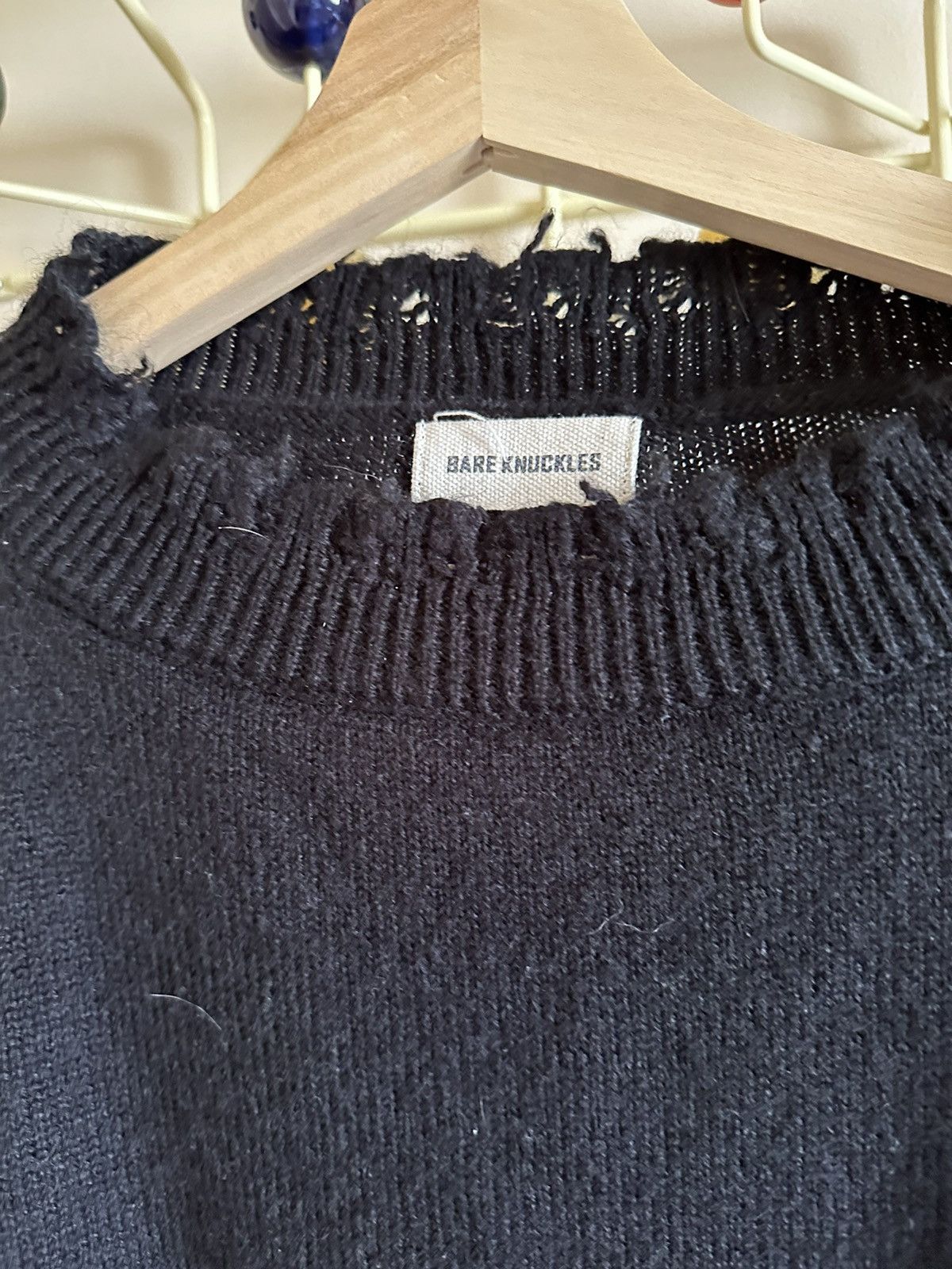 Bare Knuckles Black Cropped Cashmere Wool Sweater Size US S / EU 44-46 / 1 - 3 Thumbnail