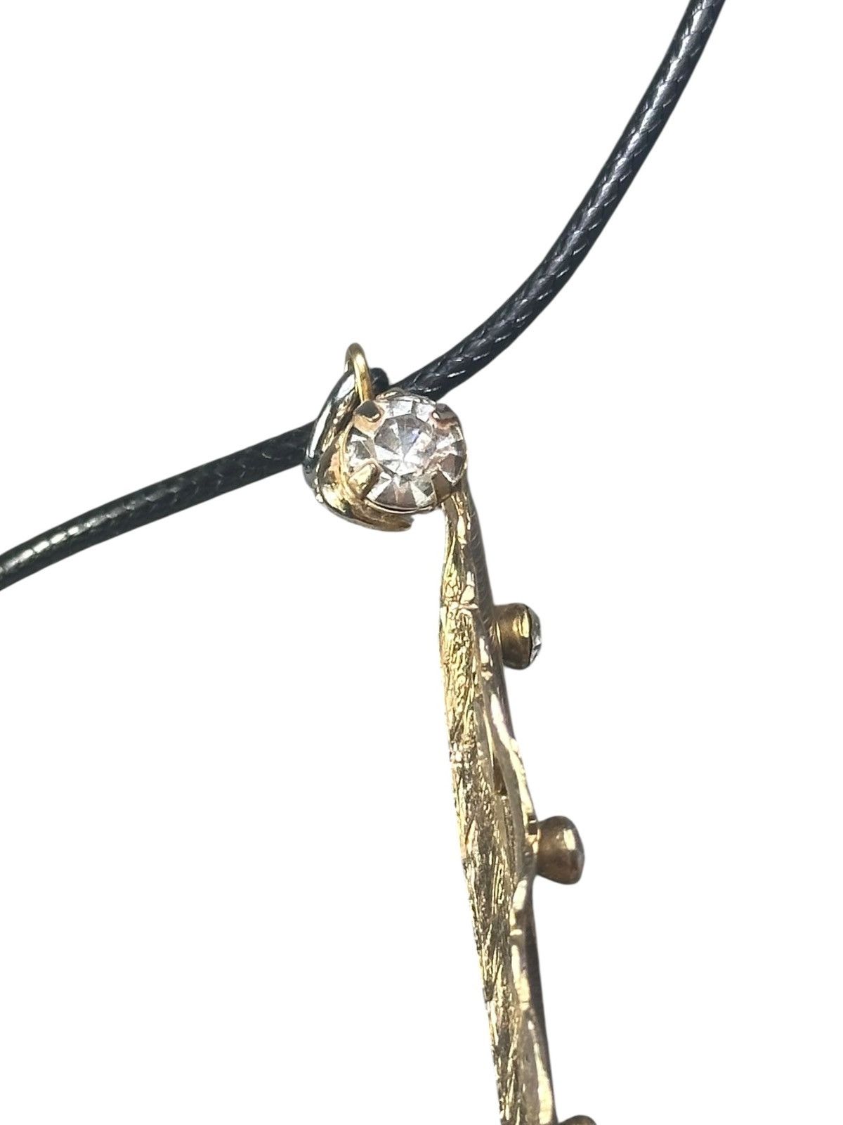Native 2000s HANDMADE TRIBAL INSPIRED RHINESTONES FEATHER NECKLACE Size ONE SIZE - 3 Thumbnail