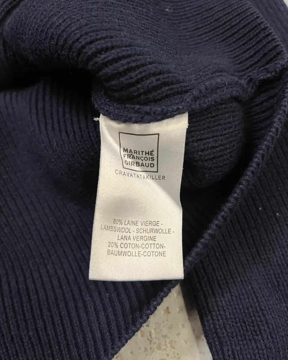 Marithe + Francois Girbaud 2000s Marithé + François Girbaud Navy Wool Contrast Cuff Sweater Size M / US 6-8 / IT 42-44 - 9 Thumbnail