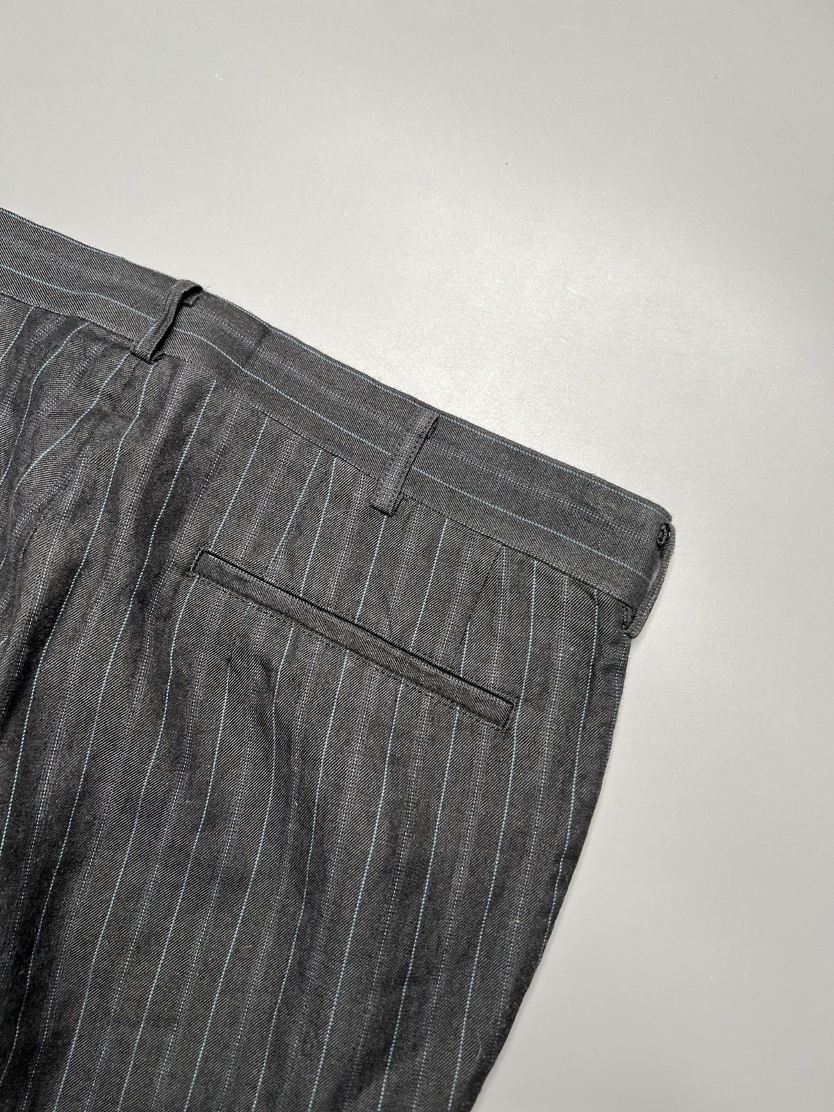 Comme des Garcons Homme CDG homme Pinstripe Fold Hem Wool Trouser Size US 32 / EU 48 - 7 Thumbnail
