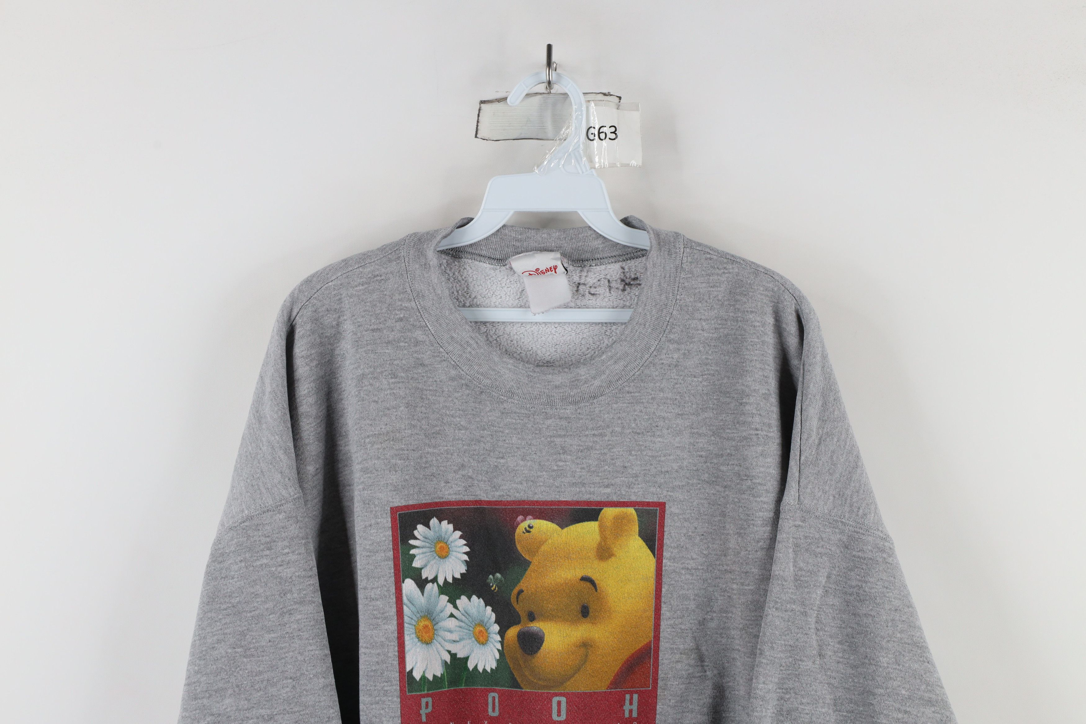 Disney × Vintage Vintage 90s Disney Winnie the Pooh Box Logo Sweatshirt Gray Size 3XL / US 20-22 - 2 Thumbnail