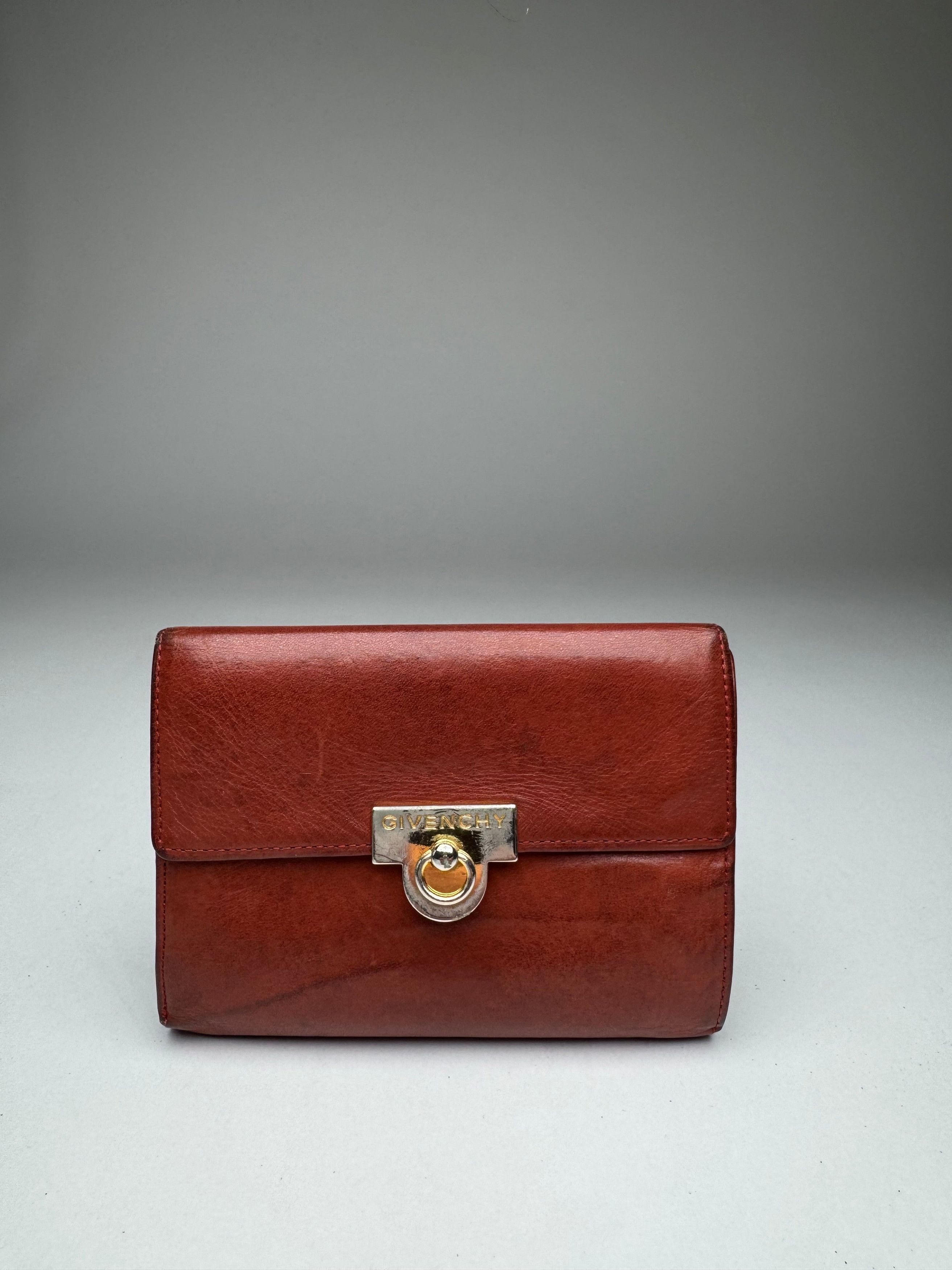 Givenchy Vintage GV3 Leather Wallet Brown/Red Size ONE SIZE - 1 Thumbnail