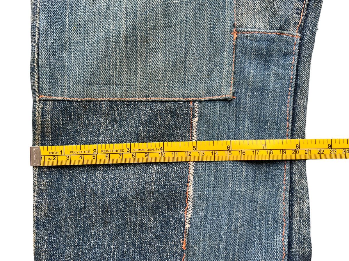 Edwin Vintage 80s Edwin Bushpant Patchwork Distressed Flare Jeans Size 30" / US 8 / IT 44 - 17 Thumbnail
