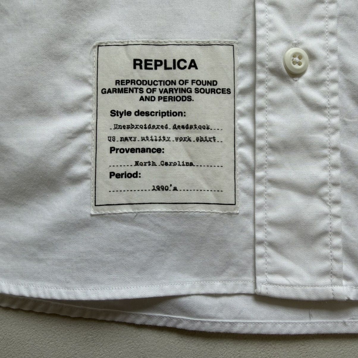 Maison Margiela S/S 17 White Cotton ‘Officer’ Shirt Size US L / EU 52-54 / 3 - 9 Thumbnail