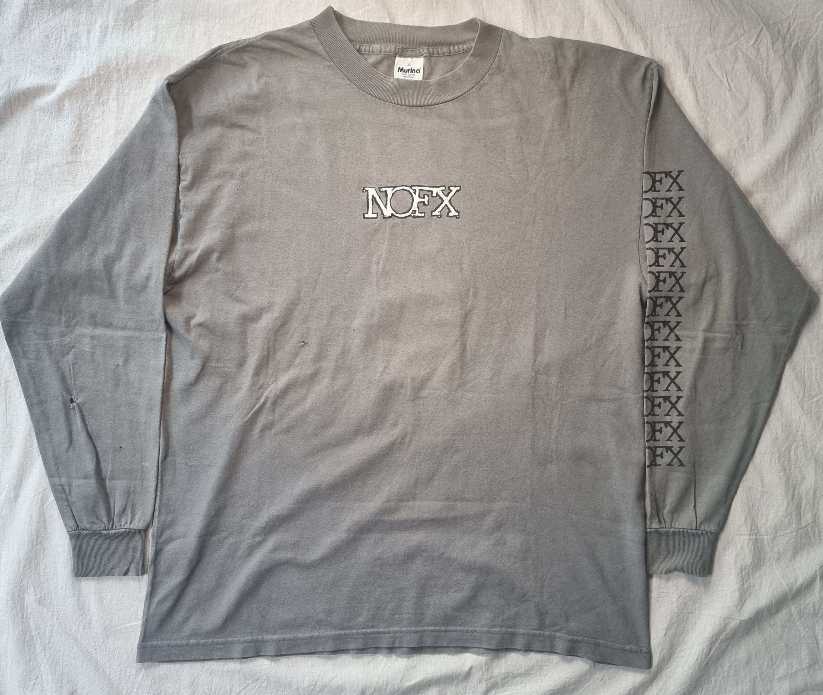 image of Band Tees 90's Nofx Punk In Drublic Long Sleeve in Grey, Men's (Size XL)