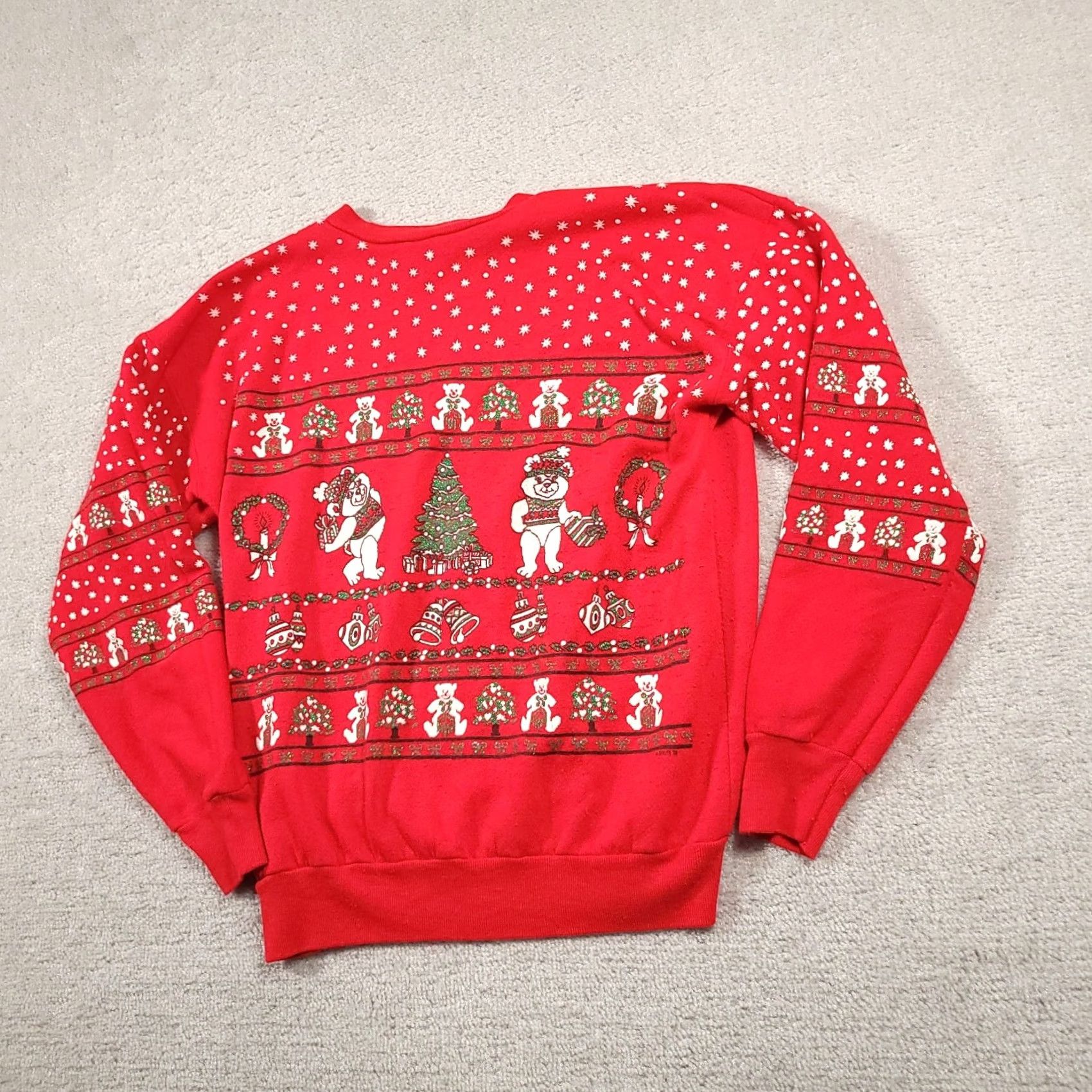 Vintage VINTAGE Grandma Christmas Sweater Teddy Bear Womens Large Red Acrylic USA Made Sweater Pullover Knit Mens? Womens Size L / US 10 / IT 46 - 2 Thumbnail