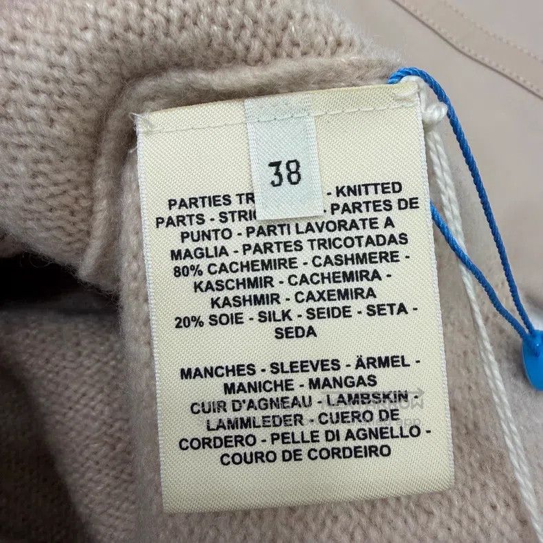 Hermes Hermes Beige Pink Cashmere Silk Sleeve Leather Top Size XS / US 0-2 / IT 36-38 - 4 Thumbnail