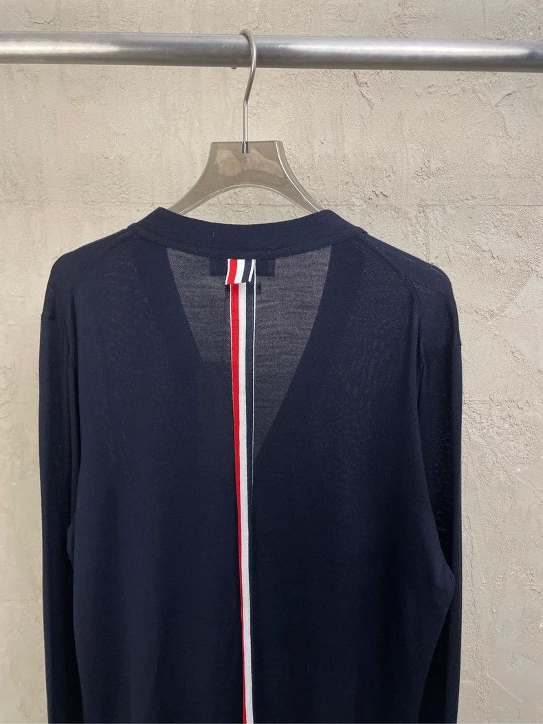 Thom Browne Thom browne Four-striped wool cardigan with colorful stripe Size US L / EU 52-54 / 3 - 4 Thumbnail