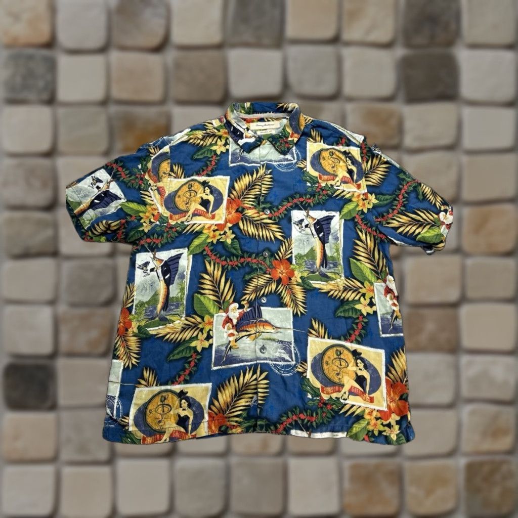Tommy Bahama Tommy Bahama Shirt Mens L Multicolor Christmas Hawaiian Holiday Button-Up Shirt Size US L / EU 52-54 / 3 - 1 Thumbnail