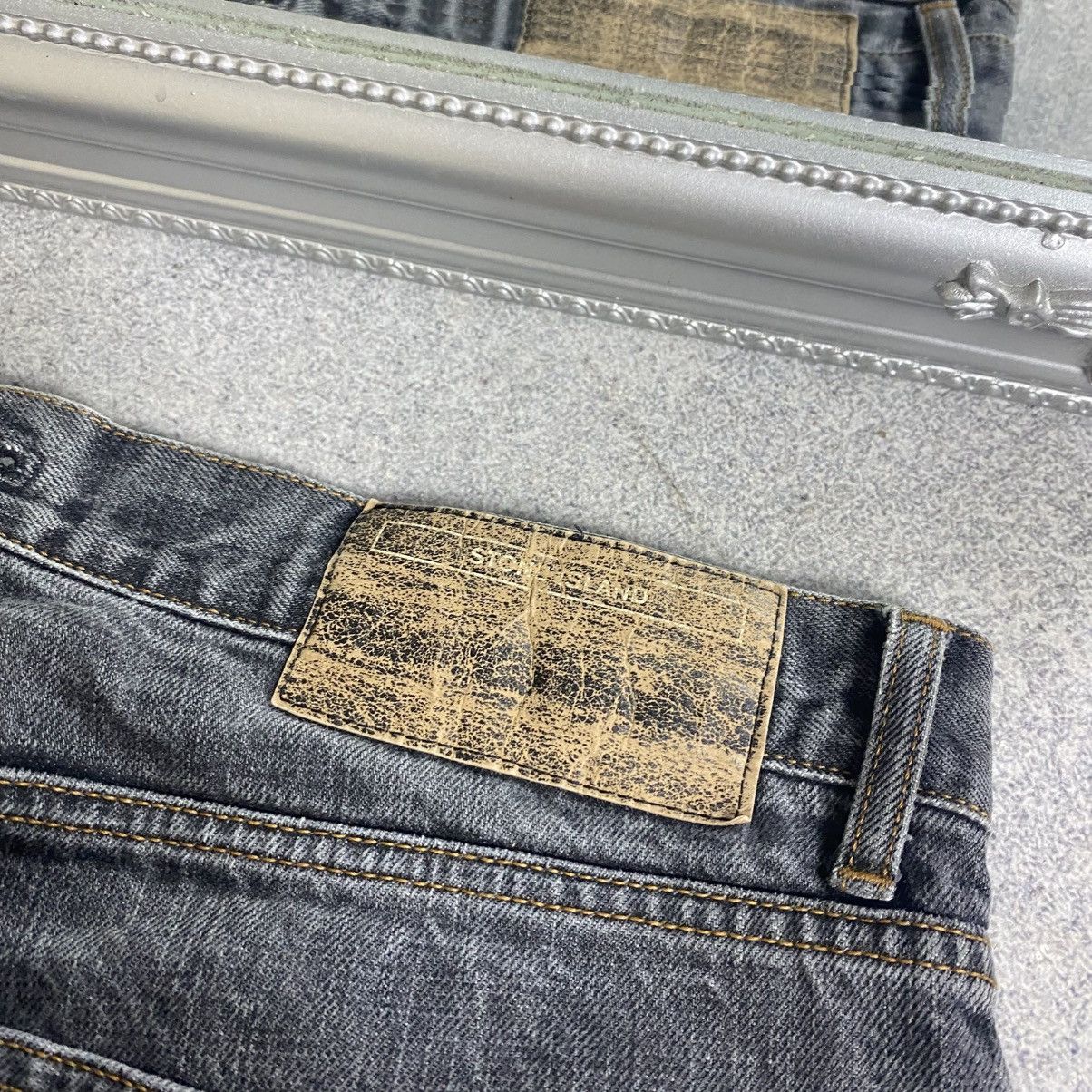 Stone Island Vintage 80s Trashed Stone Island Jeans Patch Logo Dnim pants Size US 36 / EU 52 - 6 Thumbnail