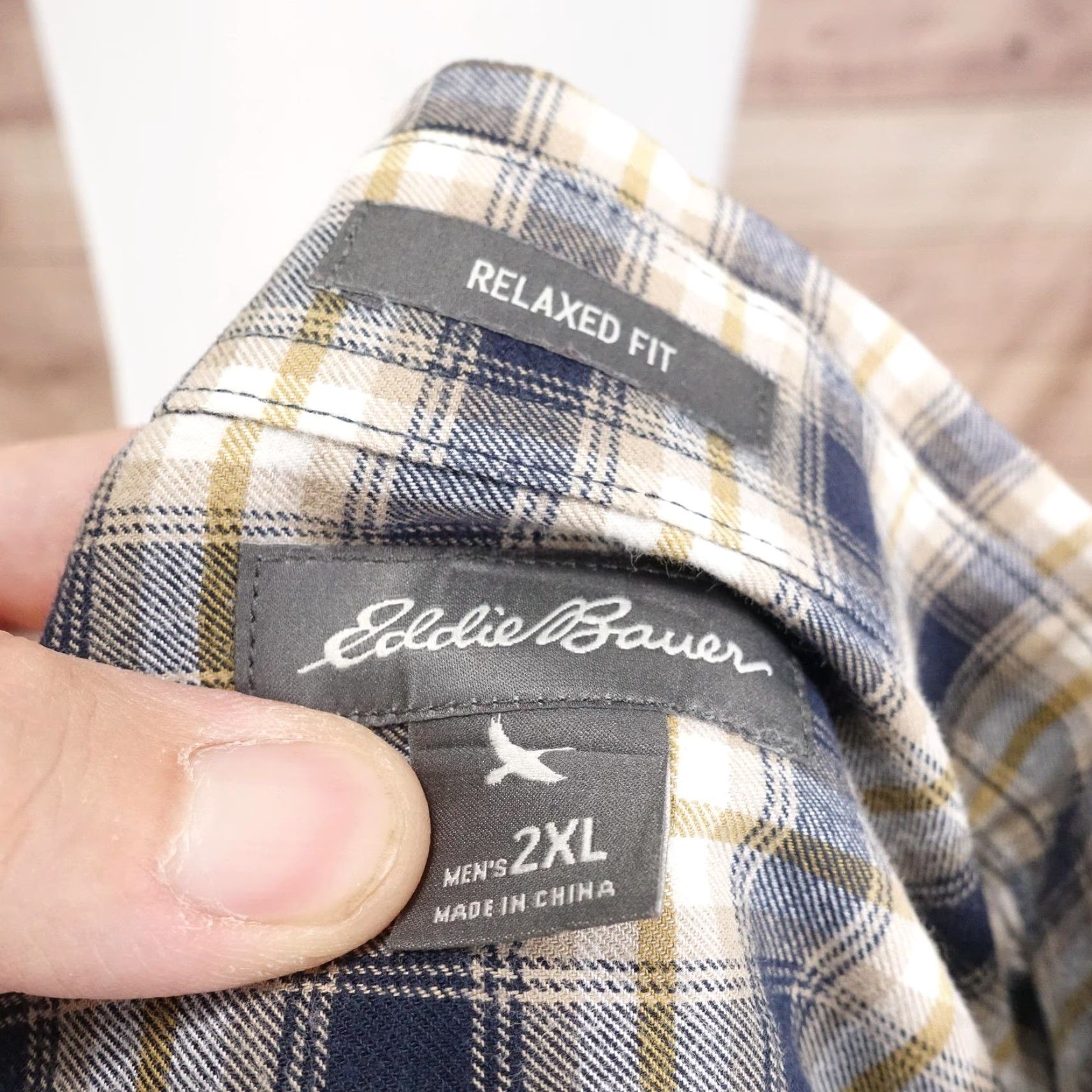 Eddie Bauer VINTAGE Eddie Bauer Shirt Mens 2XL Long Sleeve Cotton Flannel Plaid Button-Down Casual Men Size US XXL / EU 58 / 5 - 6 Thumbnail