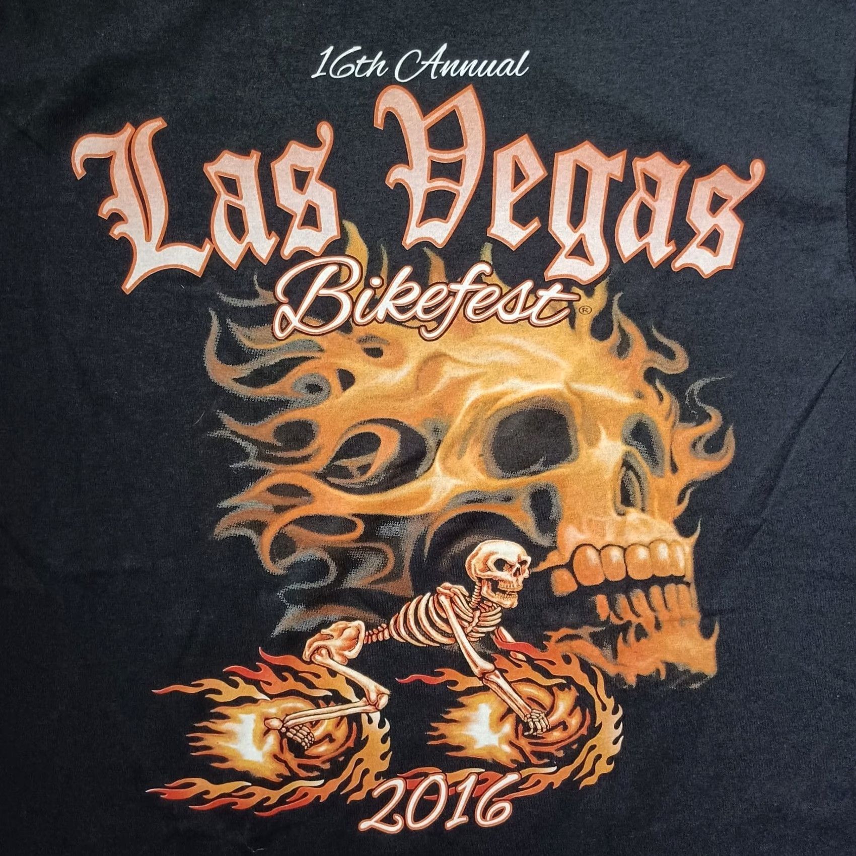 Gildan VINTAGE Las Vegas Bike Fest Shirt M Black Logo Two Side 16th Annual Skull Biker 2016 Mens Size US M / EU 48-50 / 2 - 2 Thumbnail