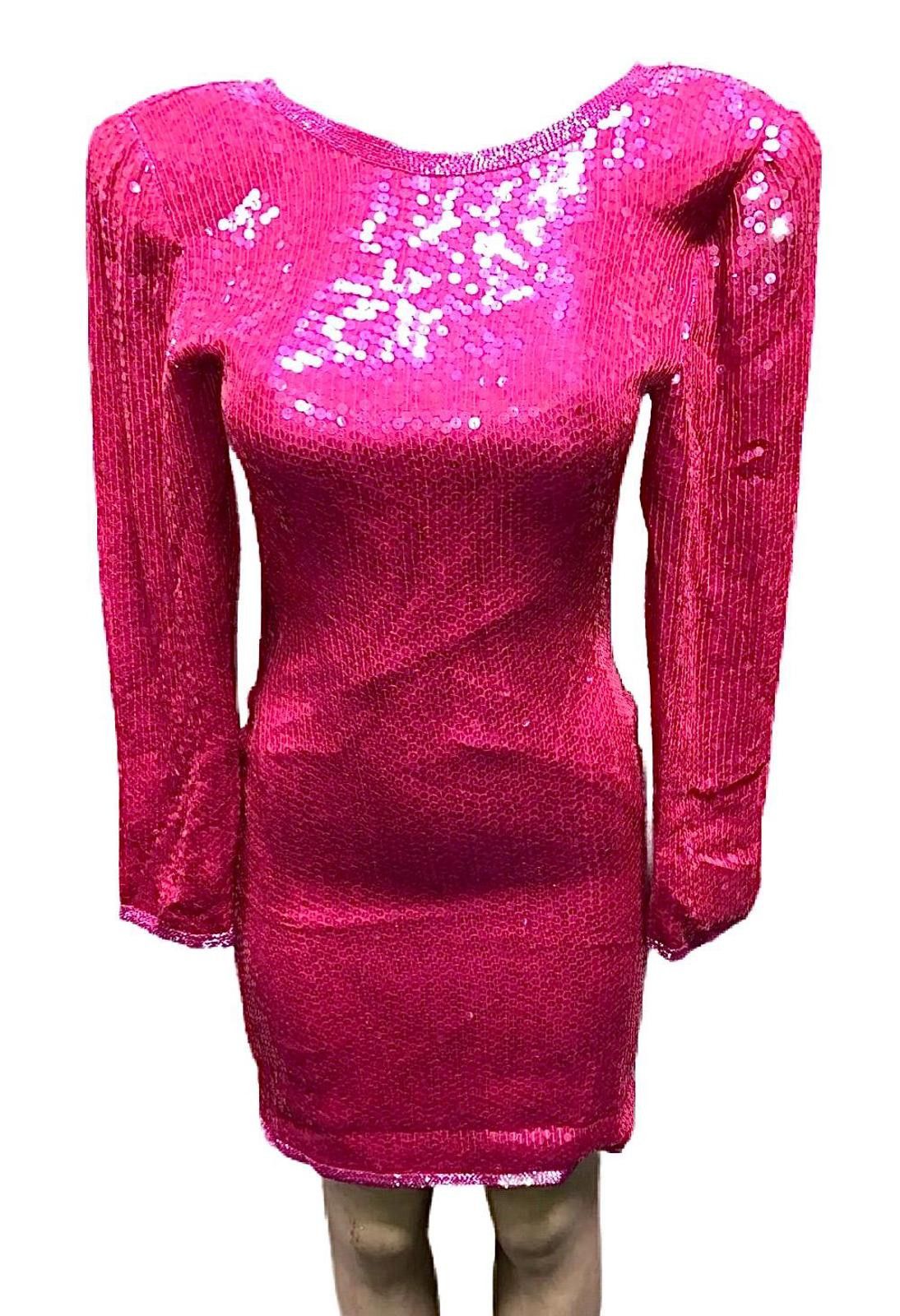 Other Sequined Dress Hot Pink Fushia size 10 Size L / US 10 / IT 46 - 1 Preview