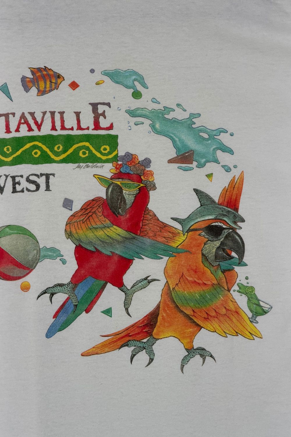 Vintage 1990s Jimmy Buffett Margaritaville Key West Conga Line Tee Size US XXL / EU 58 / 5 - 13 Thumbnail