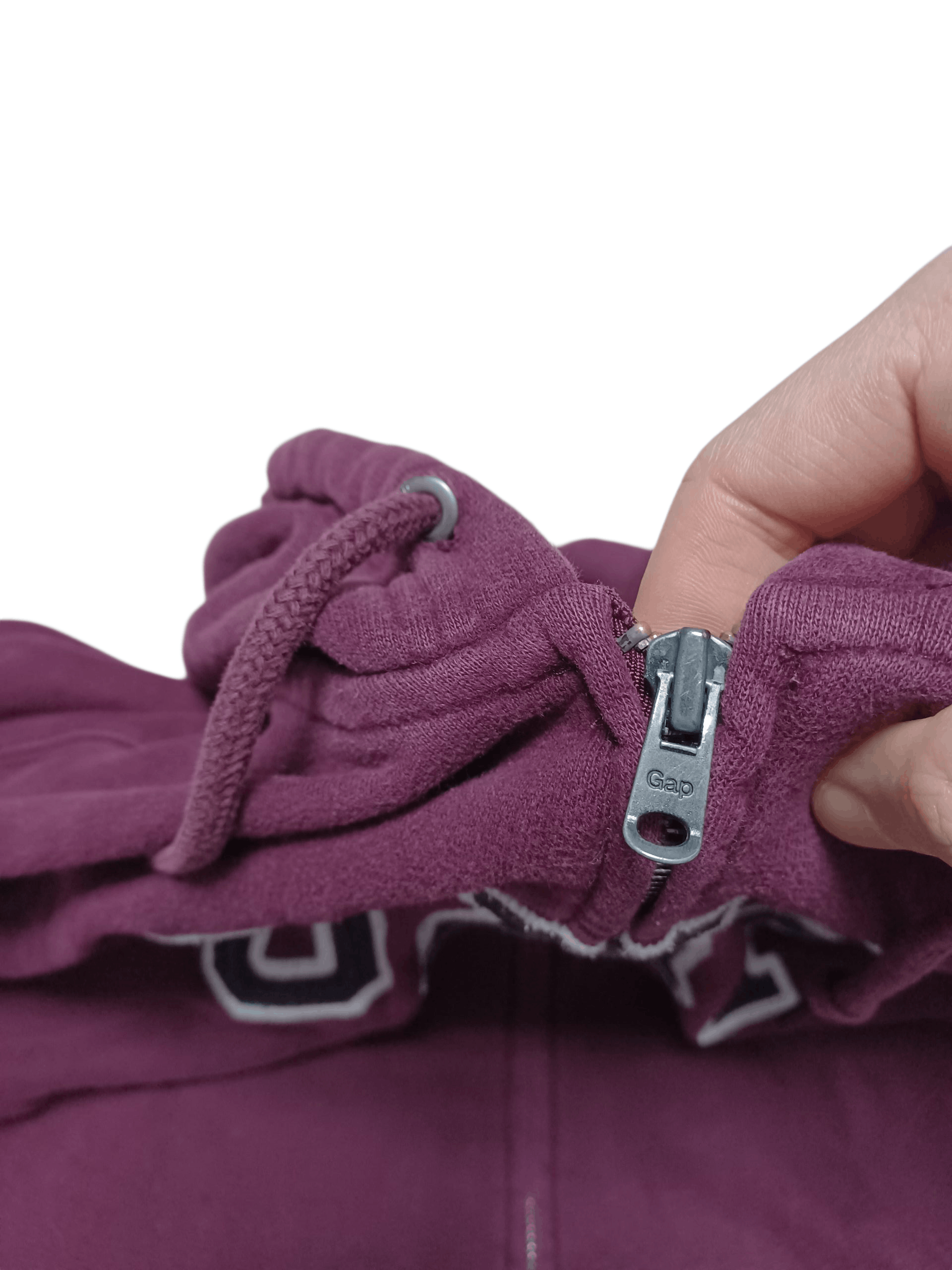 Gap GAP VINTAGE BIG LOGO EMBROIDERED BORDEAUX ZIP HOODIE Size US L / EU 52-54 / 3 - 4 Thumbnail