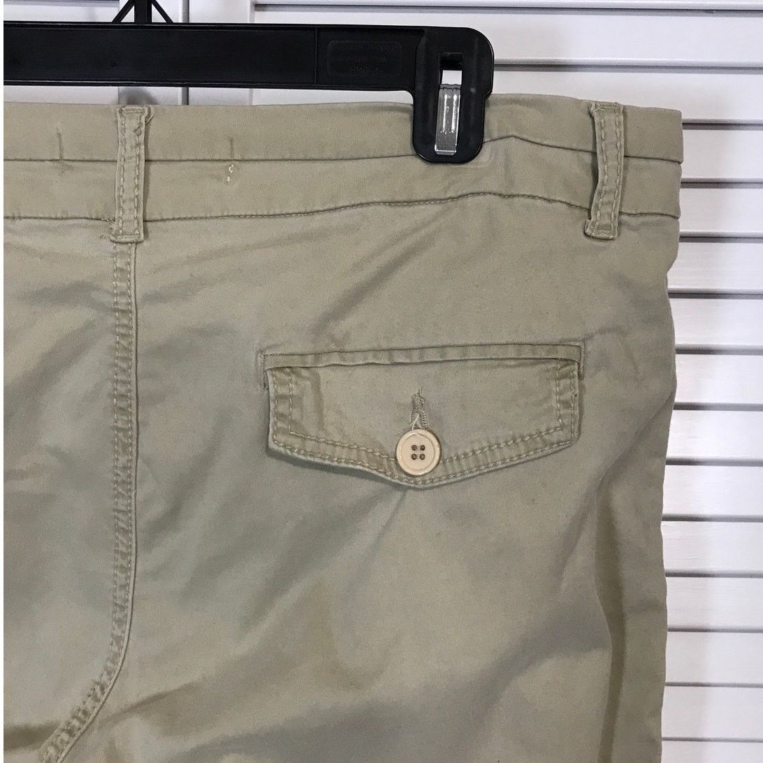Other Blue Epic Khaki Tan Twill Utility Bermuda Shorts Women 14 Size 36" / US 14 / IT 50 - 5 Thumbnail